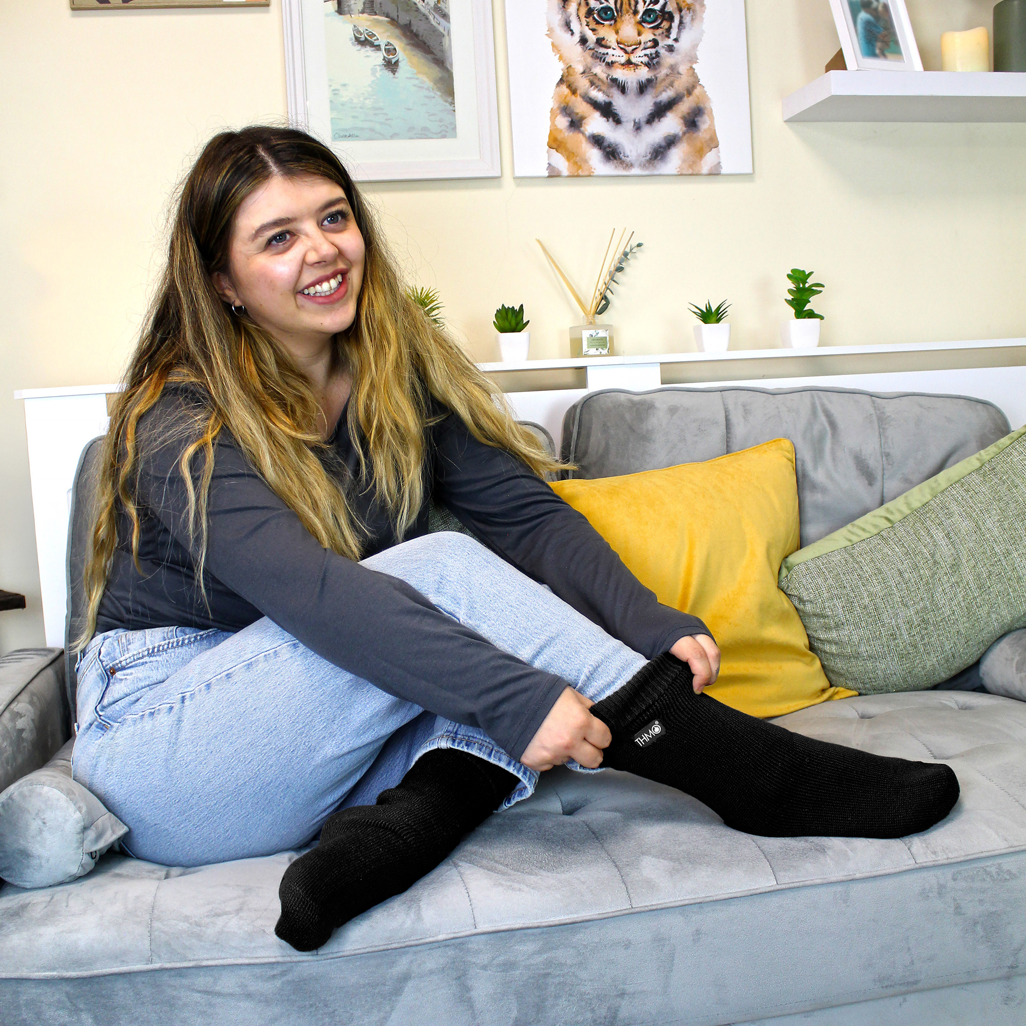 THMO - 3 Pack Multipack Womens Thick Winter Warm Socks with Comfort Top