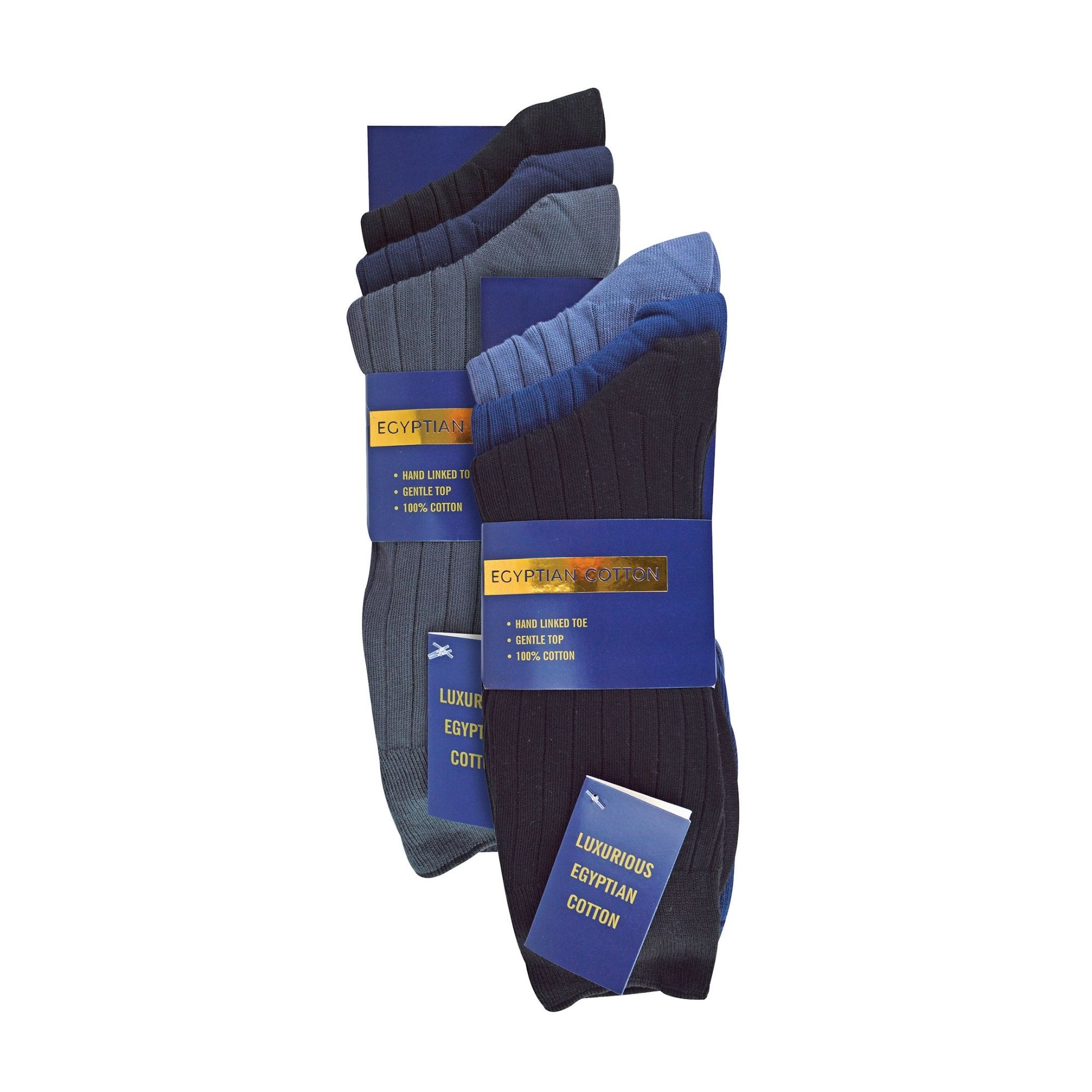 Paquete de 6 calcetines de vestir 100 % algodón egipcio para hombre - Imagen 8 de 16