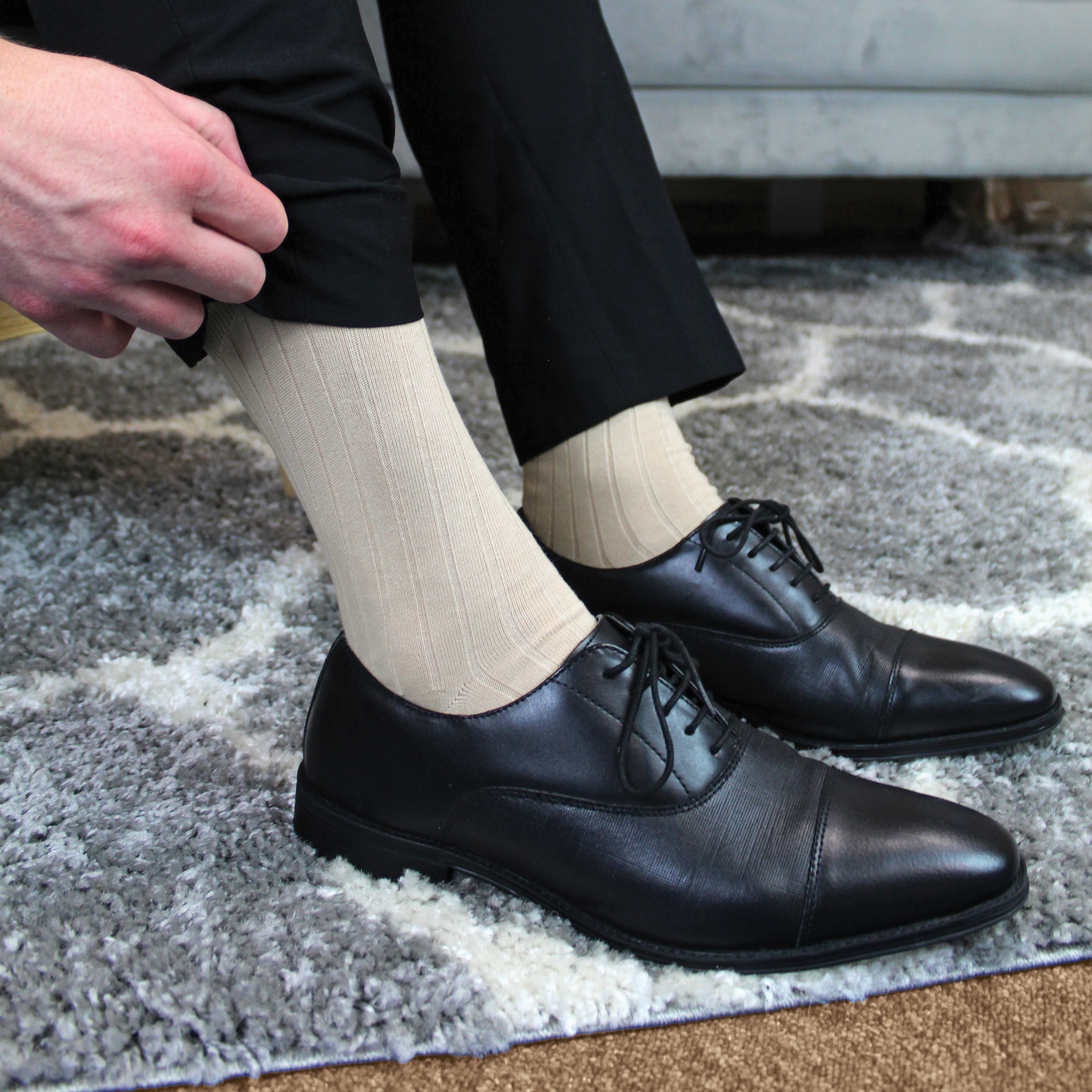 Paquete de 6 calcetines de vestir 100 % algodón egipcio para hombre - Imagen 14 de 16