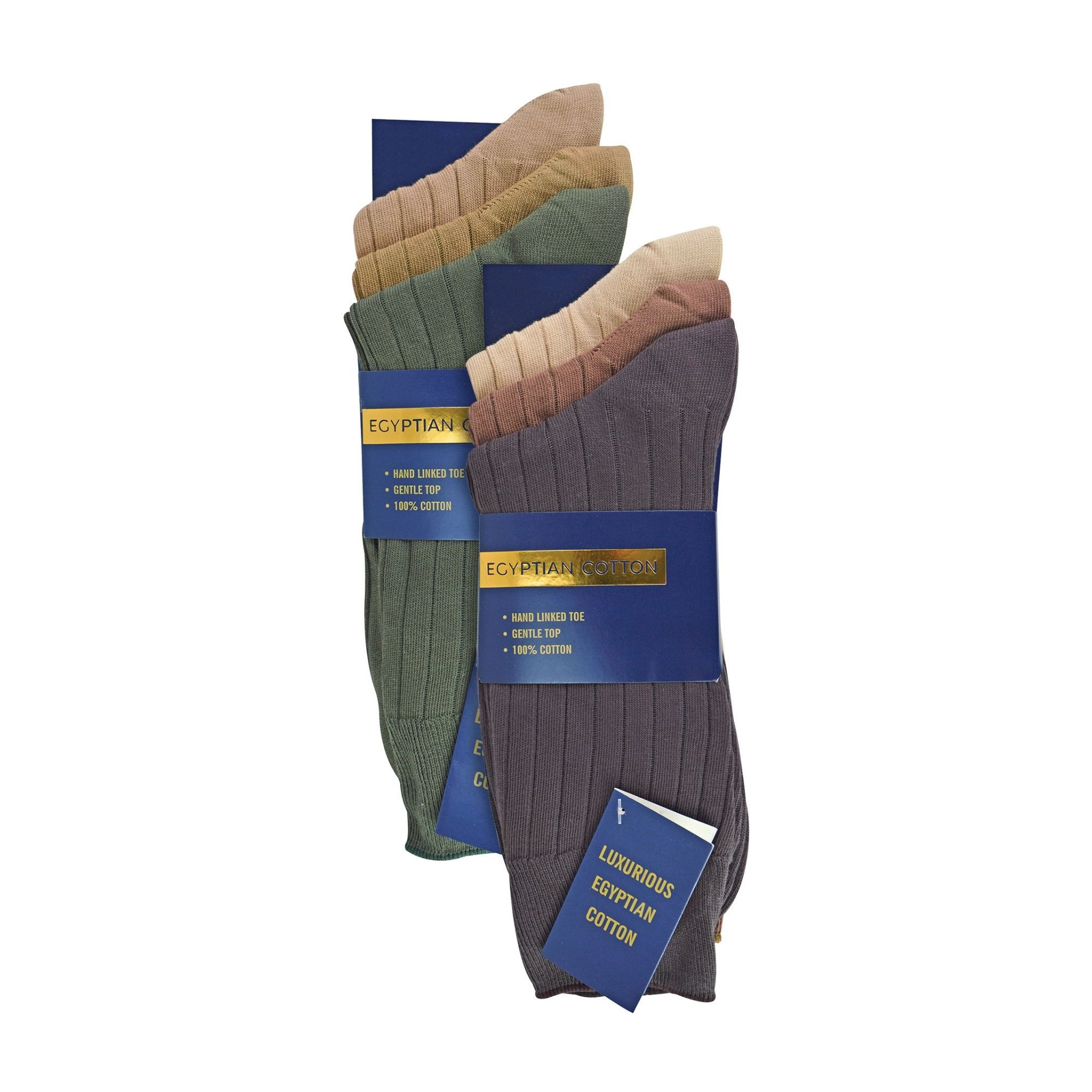 Paquete de 6 calcetines de vestir 100 % algodón egipcio para hombre - Imagen 13 de 16