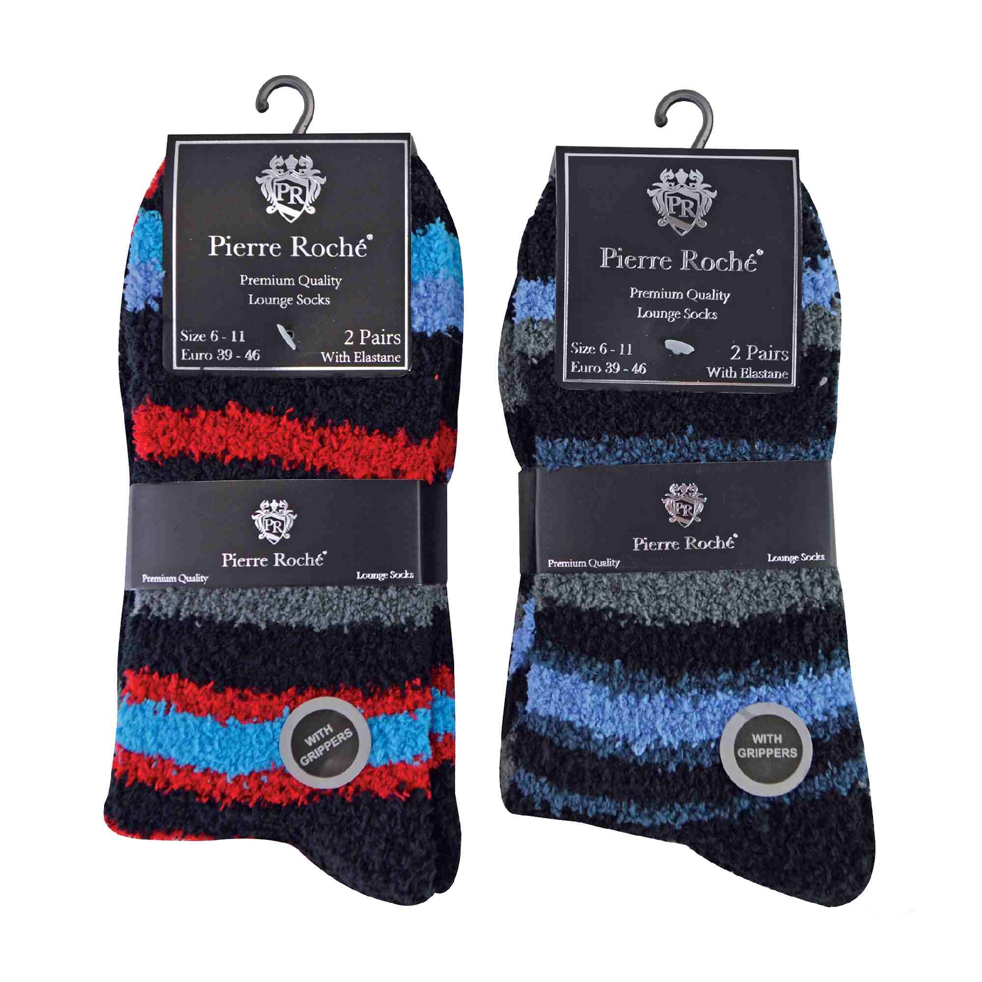 4er Pack Herren kuschelweiche flauschige Hausschuhe Bettsocken mit Griffen - Bild 7 von 7