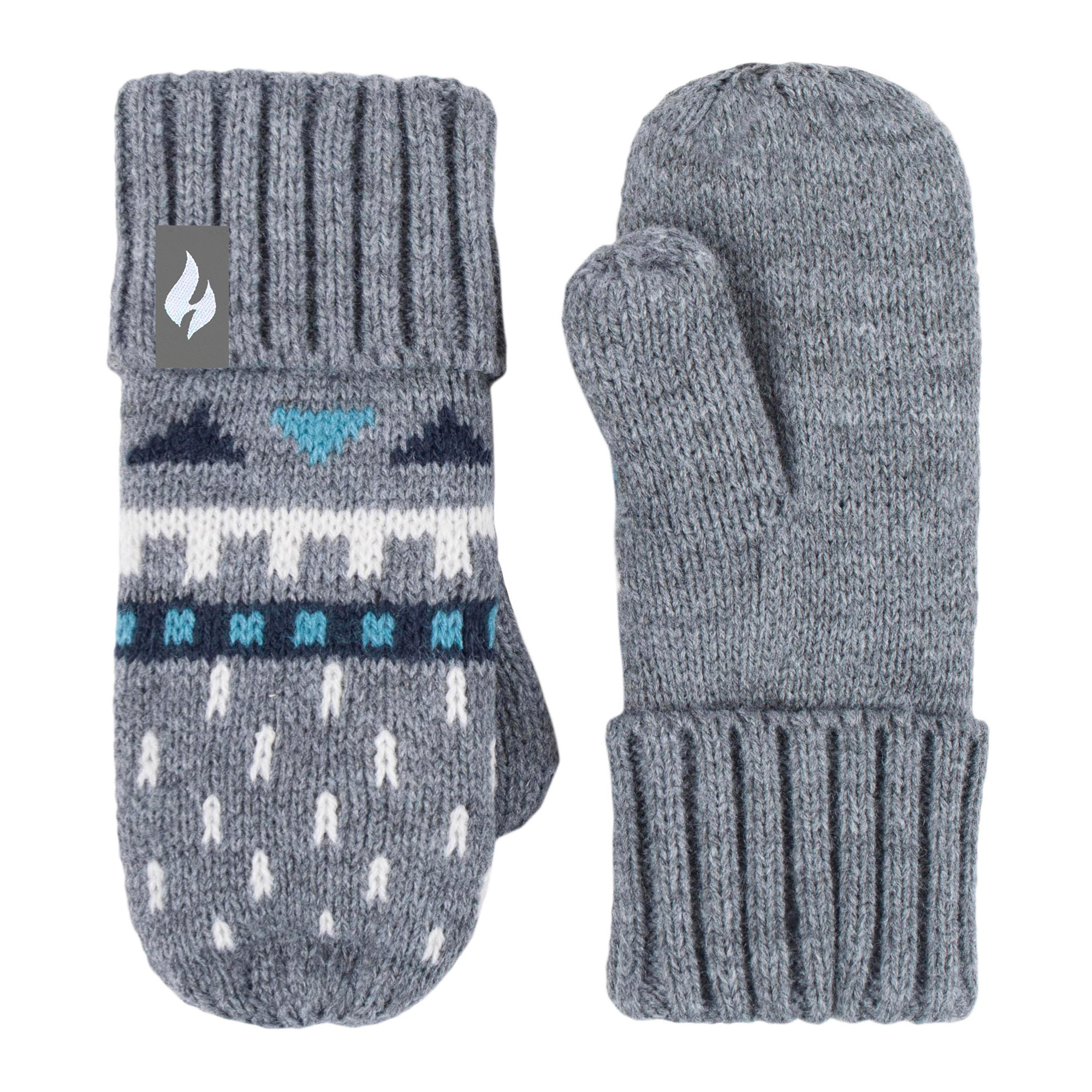 Heat Holders - Boys Winter Pattern Hat Pom Pom with Ear Protection and Mittens - Picture 9 of 13
