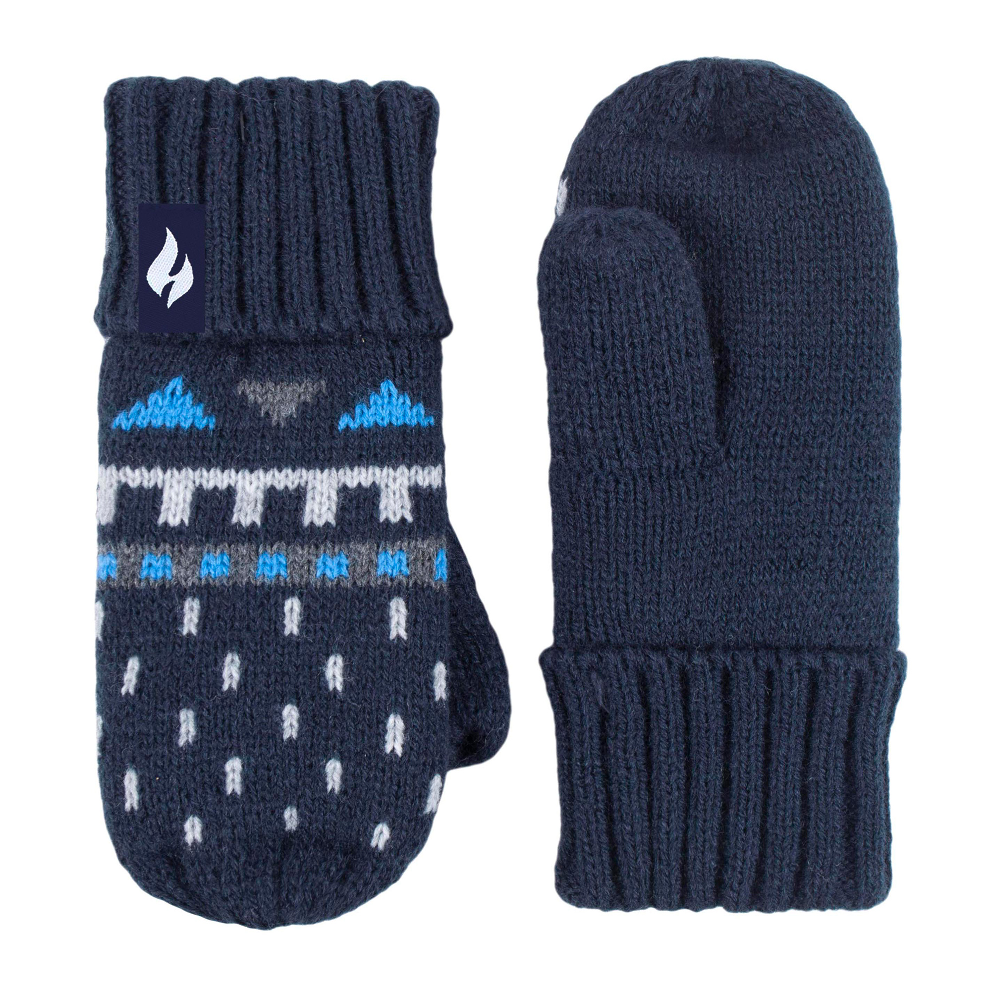Heat Holders - Boys Winter Pattern Hat Pom Pom with Ear Protection and Mittens - Picture 13 of 13