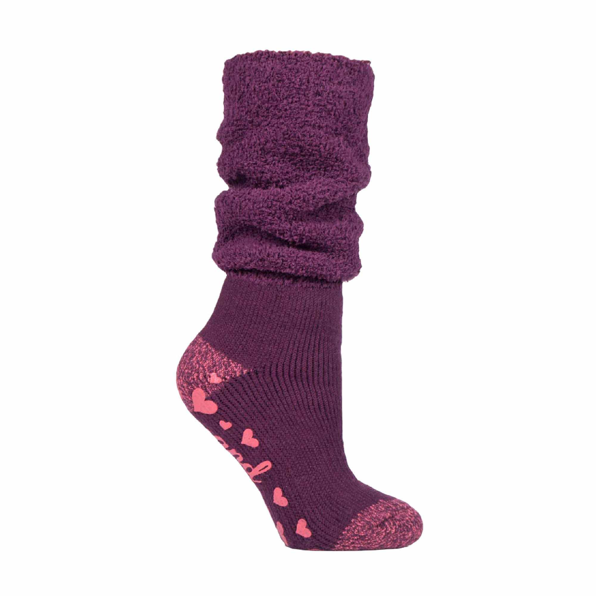Ladies Fluffy Slouch Top Non Slip Thermal Bed Socks - Picture 7 of 21