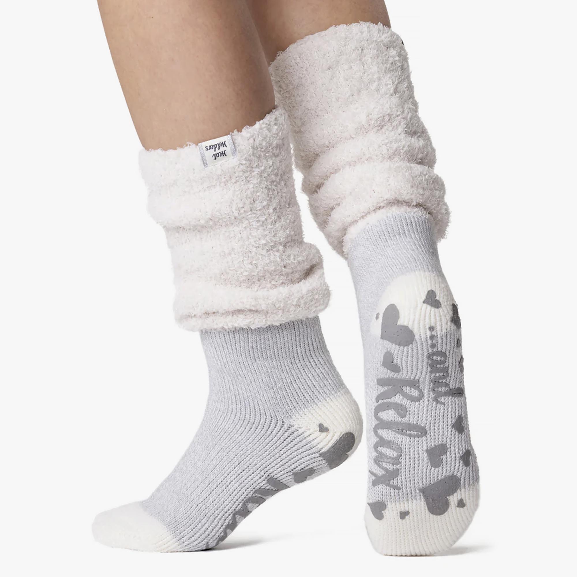 Ladies Fluffy Slouch Top Non Slip Thermal Bed Socks - Picture 16 of 21