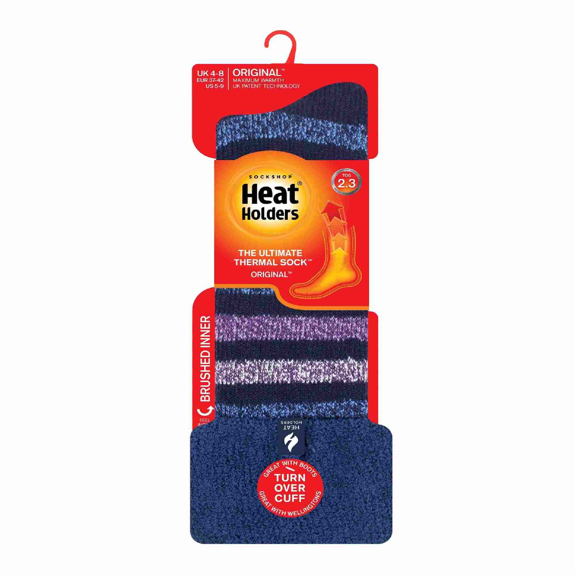 Ladies Striped Wellington Boot Socks