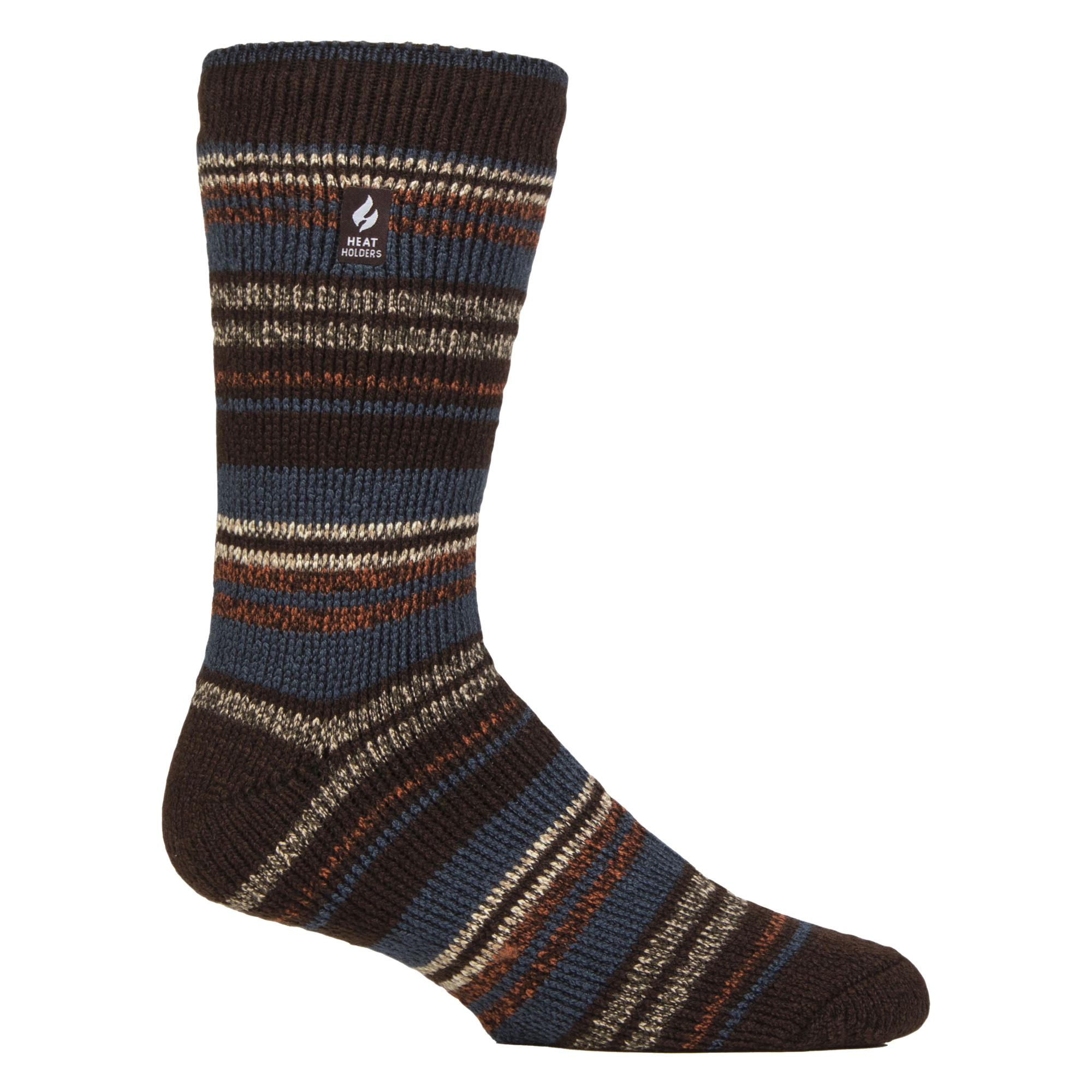 Gemusterte gebürstete Thermosocken für Herren mit Streifen