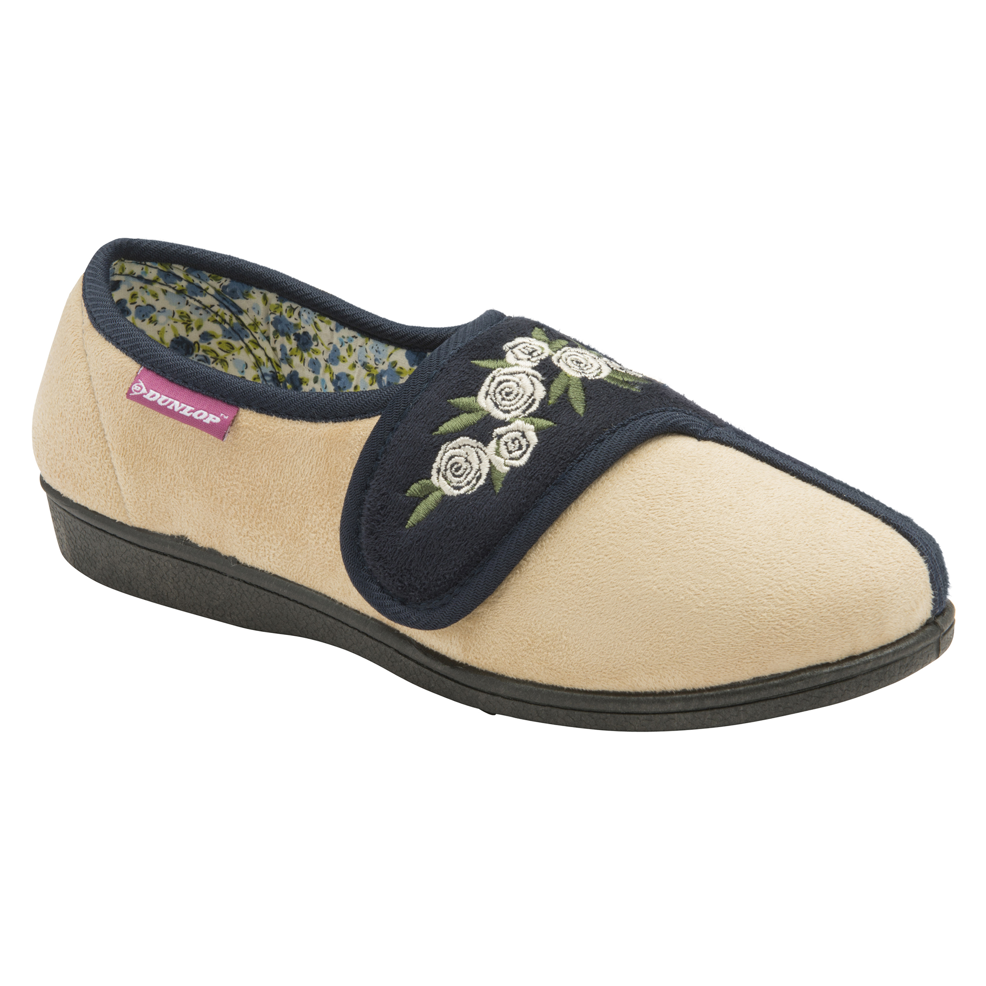 Ladies Adjustable Wide Fit Floral Slippers - Picture 10 of 11