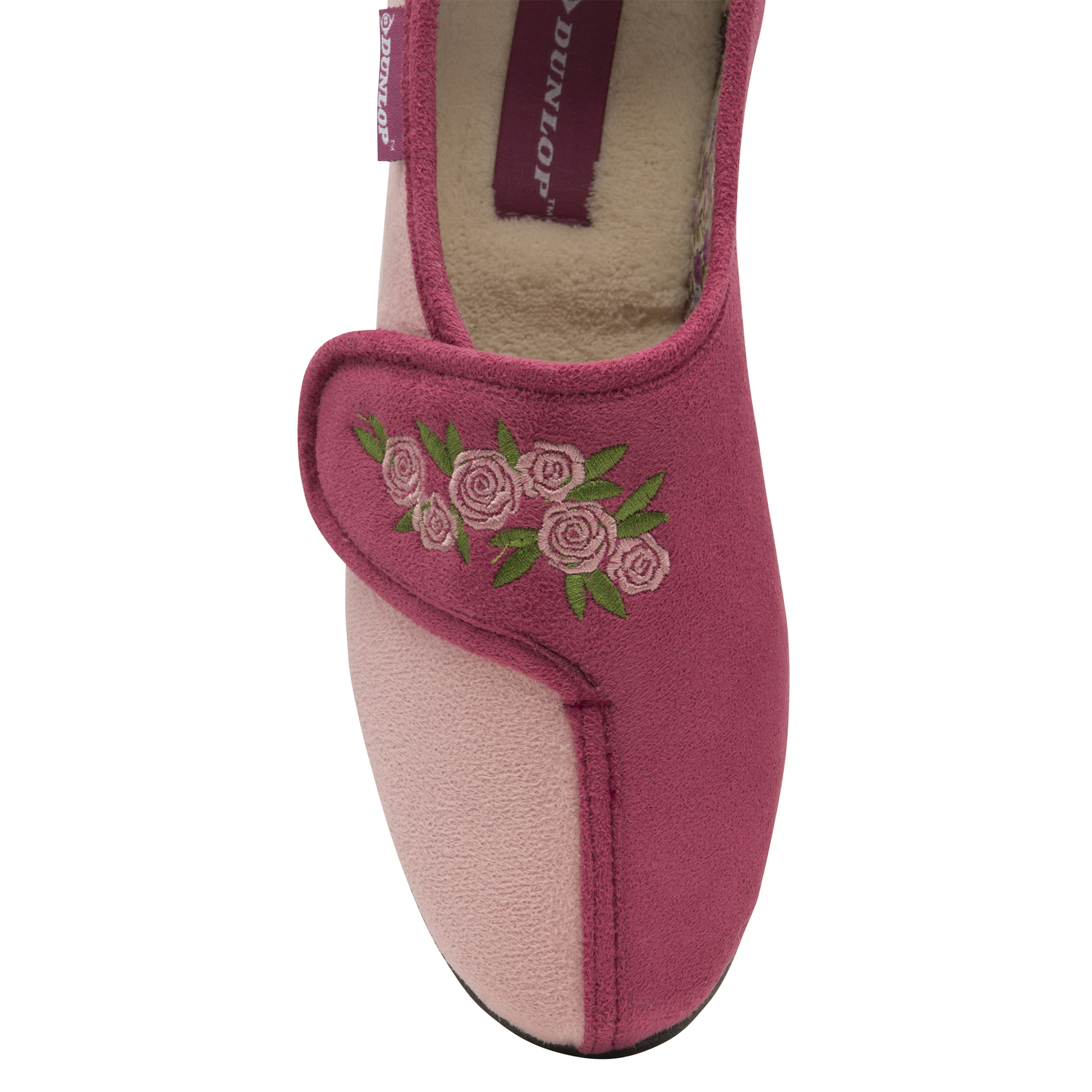 Ladies Adjustable Wide Fit Floral Slippers - Picture 6 of 11