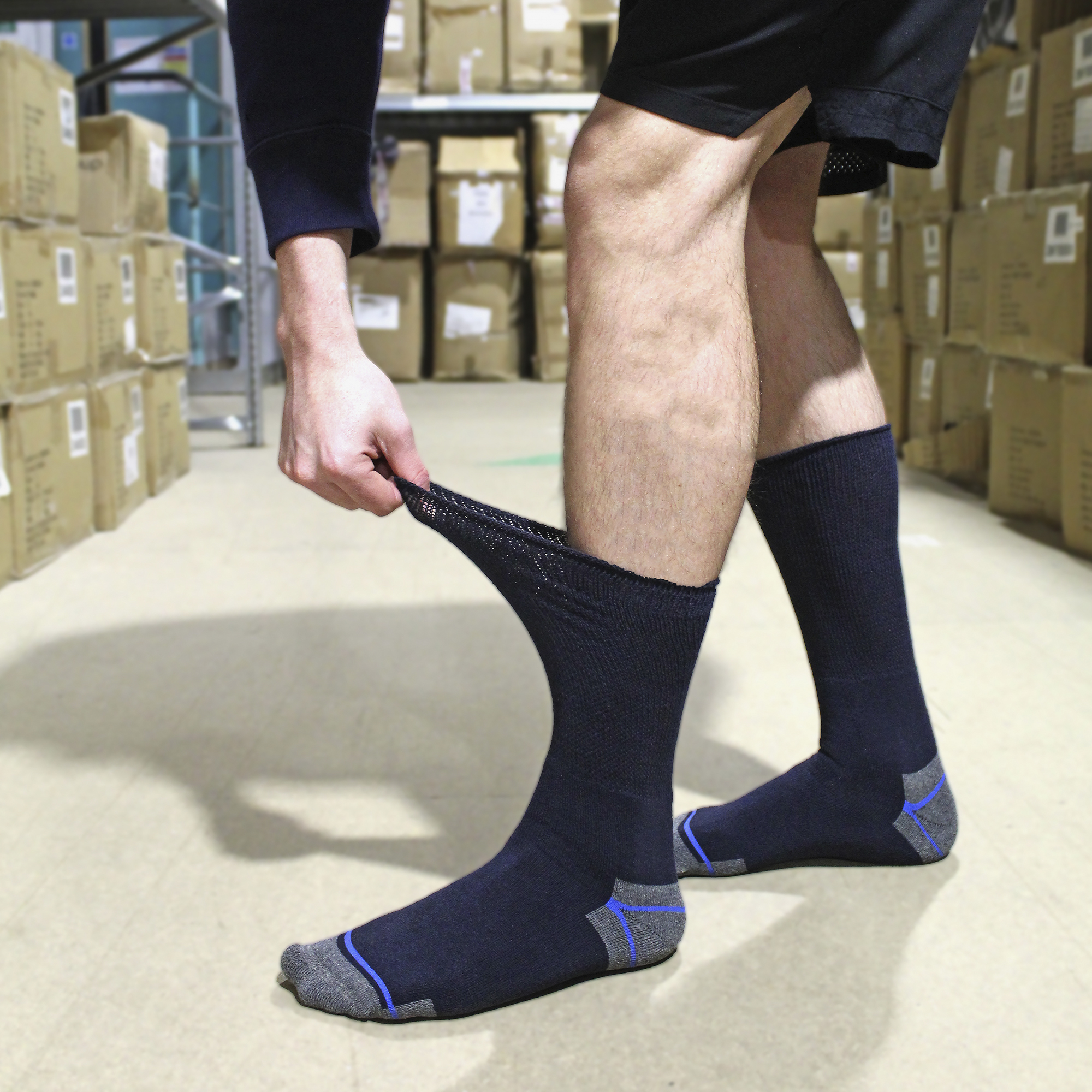 Calze da Lavoro Uomo Traspiranti per Diabetici in Multipack - Foto 15 di 16