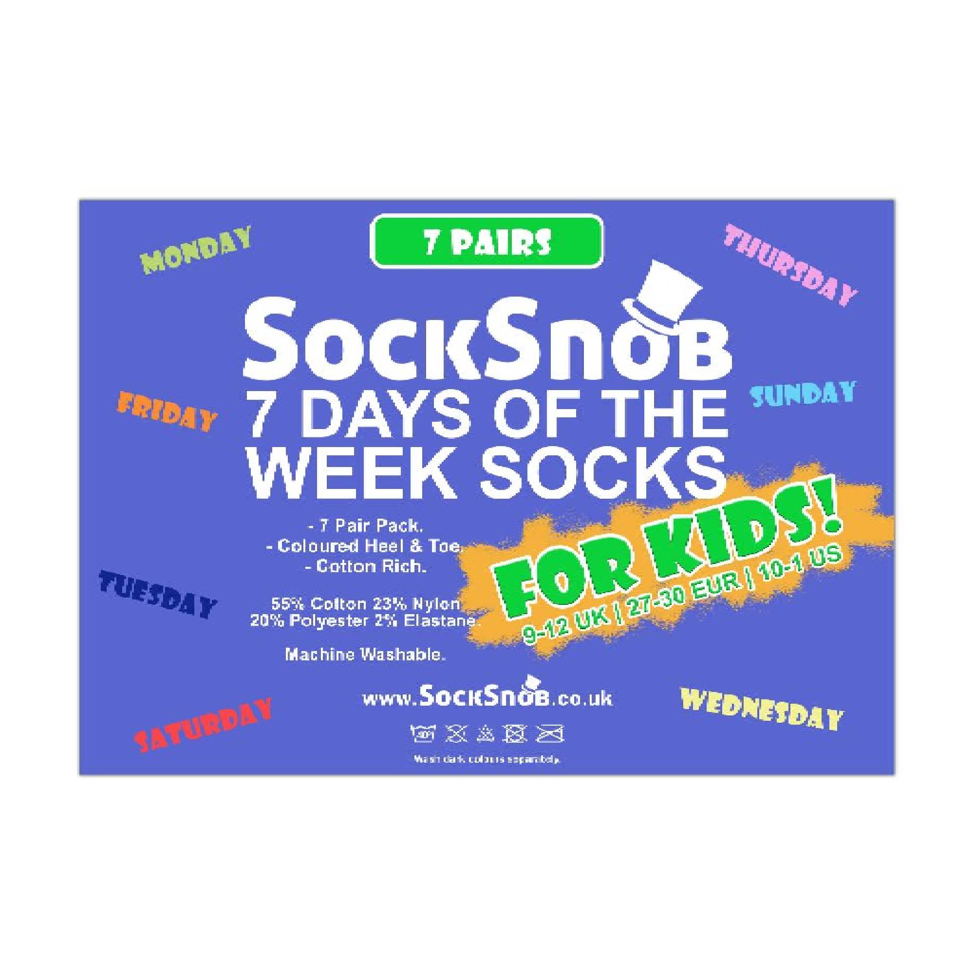 Calcetín Snob - Pack de 7 calcetines entre semana niños | Calcetines escolares niñas y niños - Imagen 3 de 11