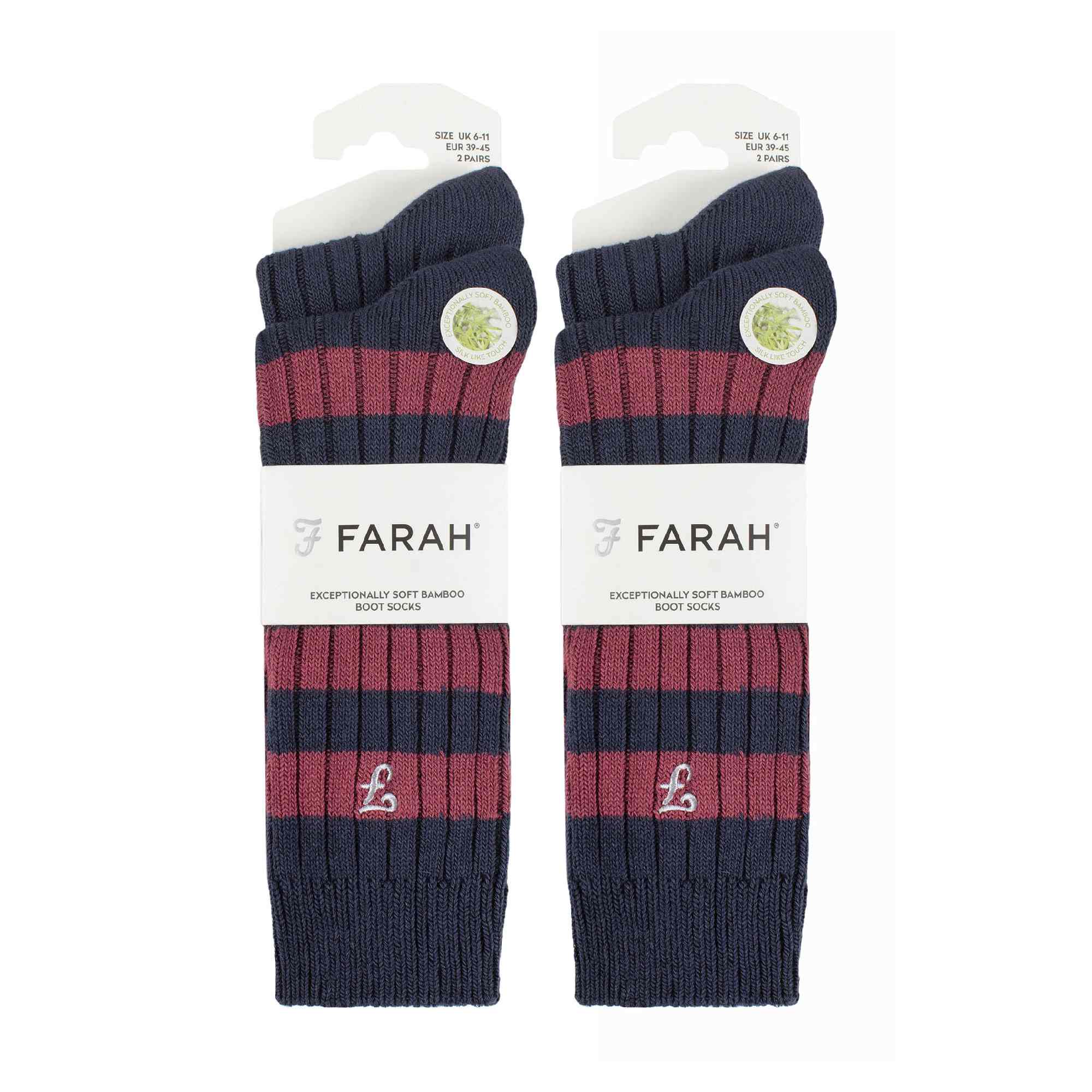 4 Pack Mens Soft Breathable Bamboo Striped Boot Socks - Picture 9 of 10