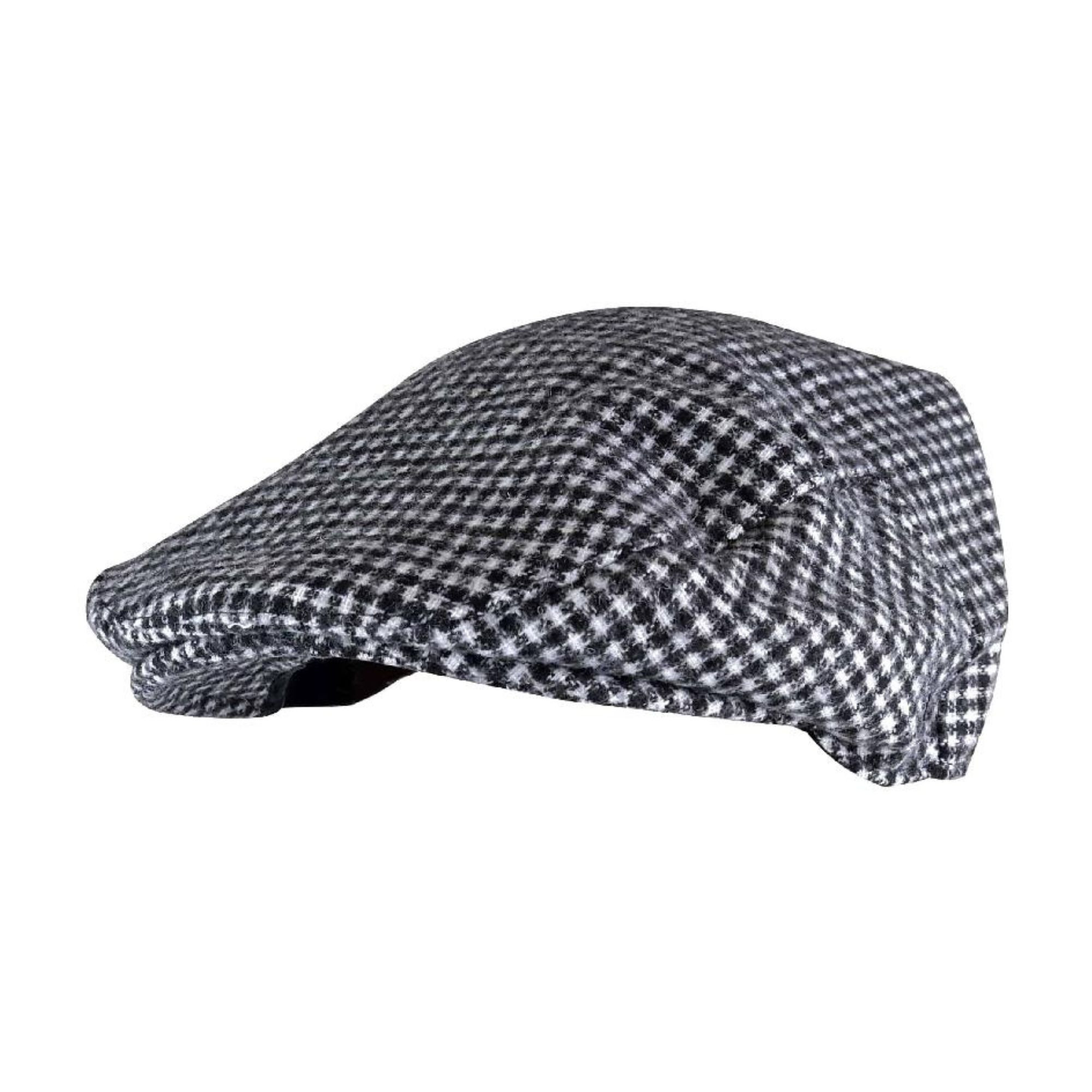 Casquette plate traditionnelle à carreaux en laine mélangée pour homme - Imagen 5 de 10