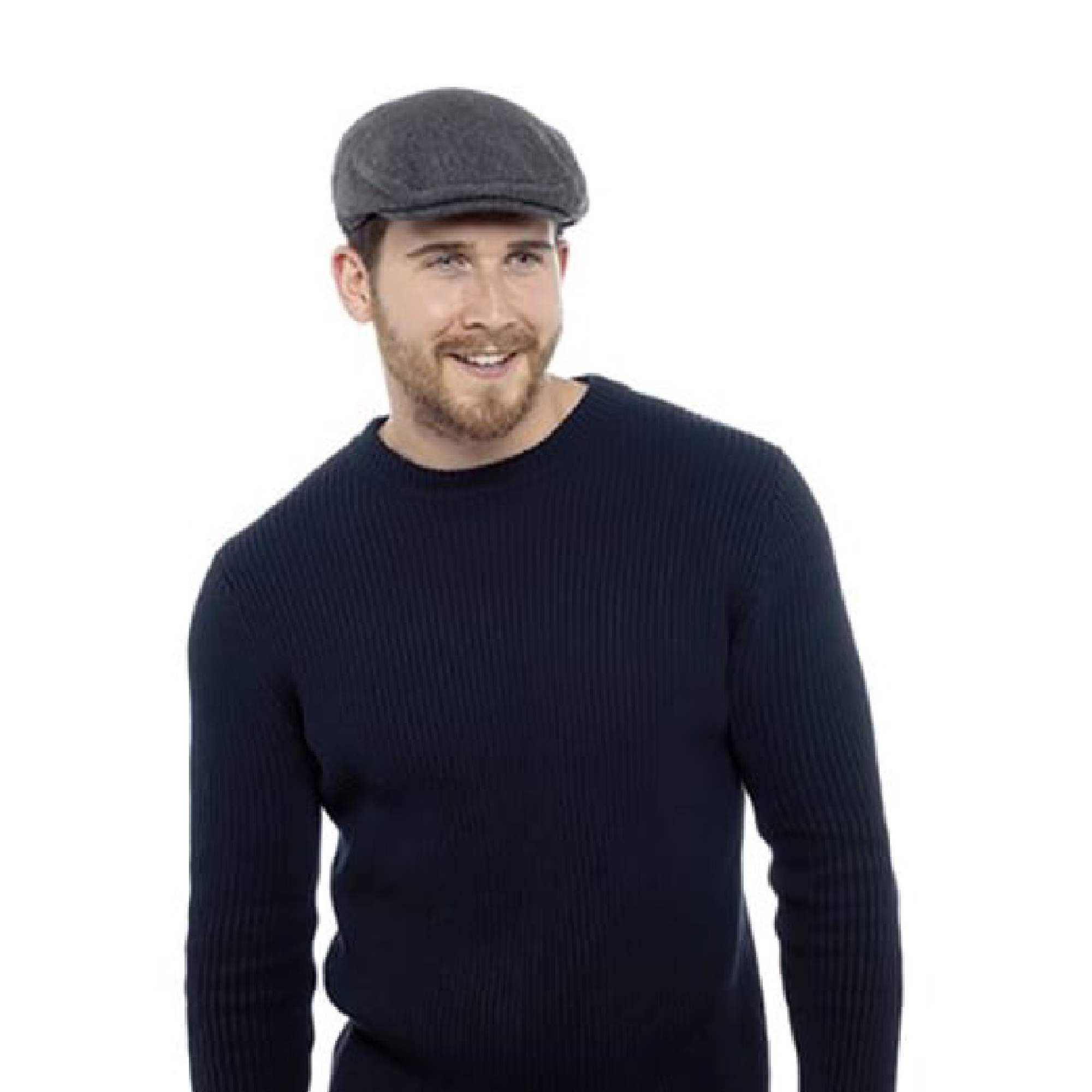 Casquette plate traditionnelle à carreaux en laine mélangée pour homme - Imagen 9 de 10