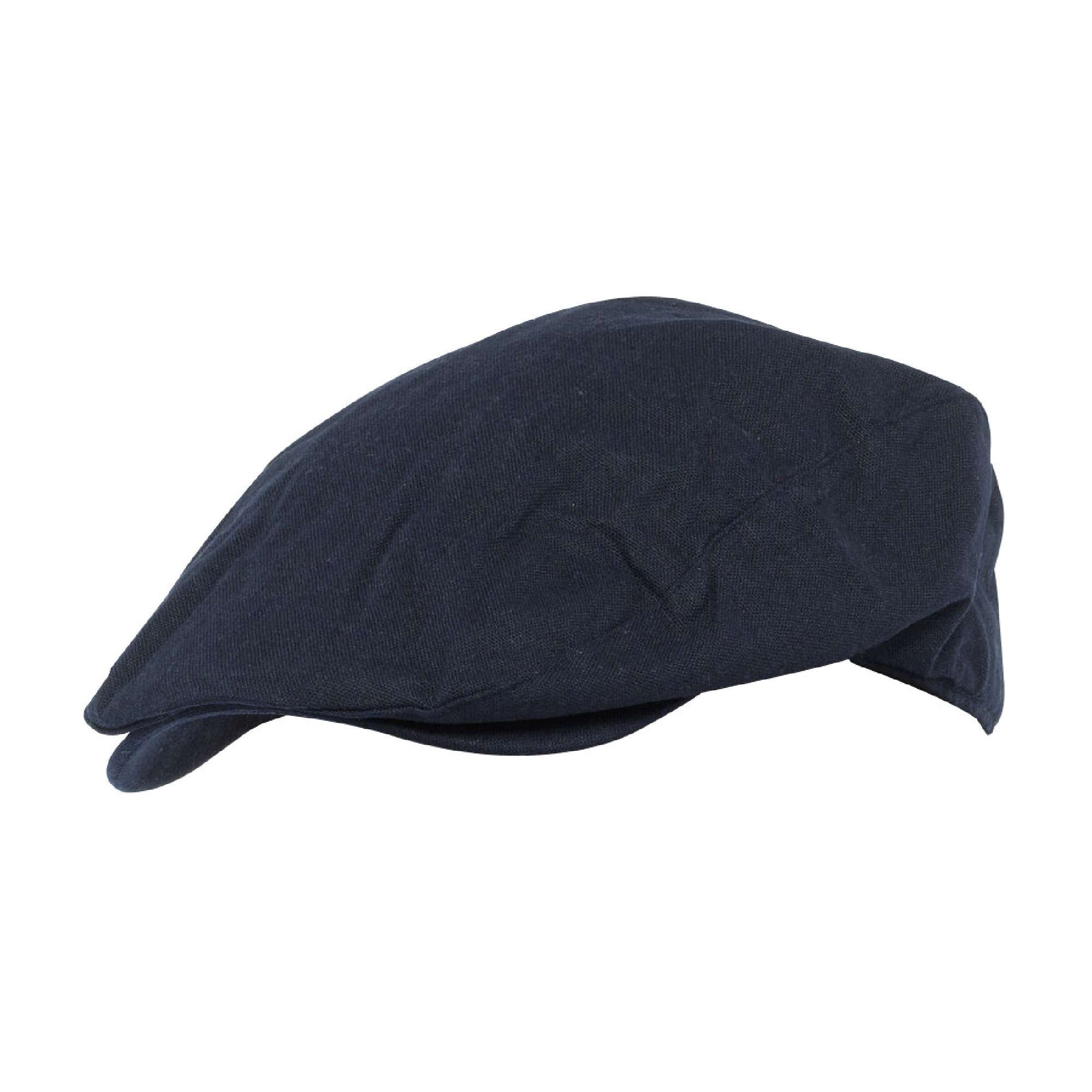 Casquette Plate En Lin Pour Homme En Crème Et Denim - Imagen 7 de 11