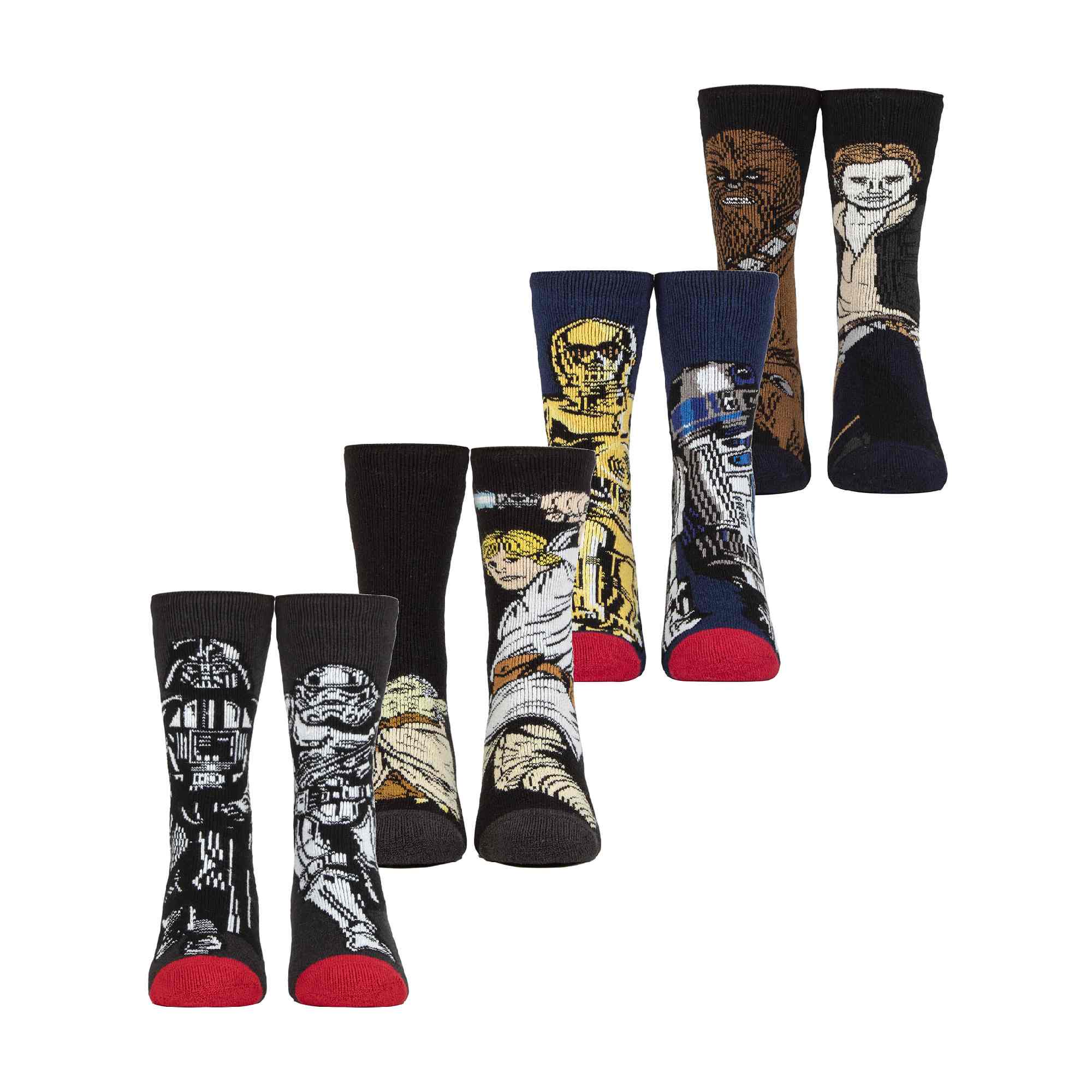 4 Pairs Kids Winter Lite Star Wars Socks: Thermal Fun Novelty Socks - Picture 2 of 6