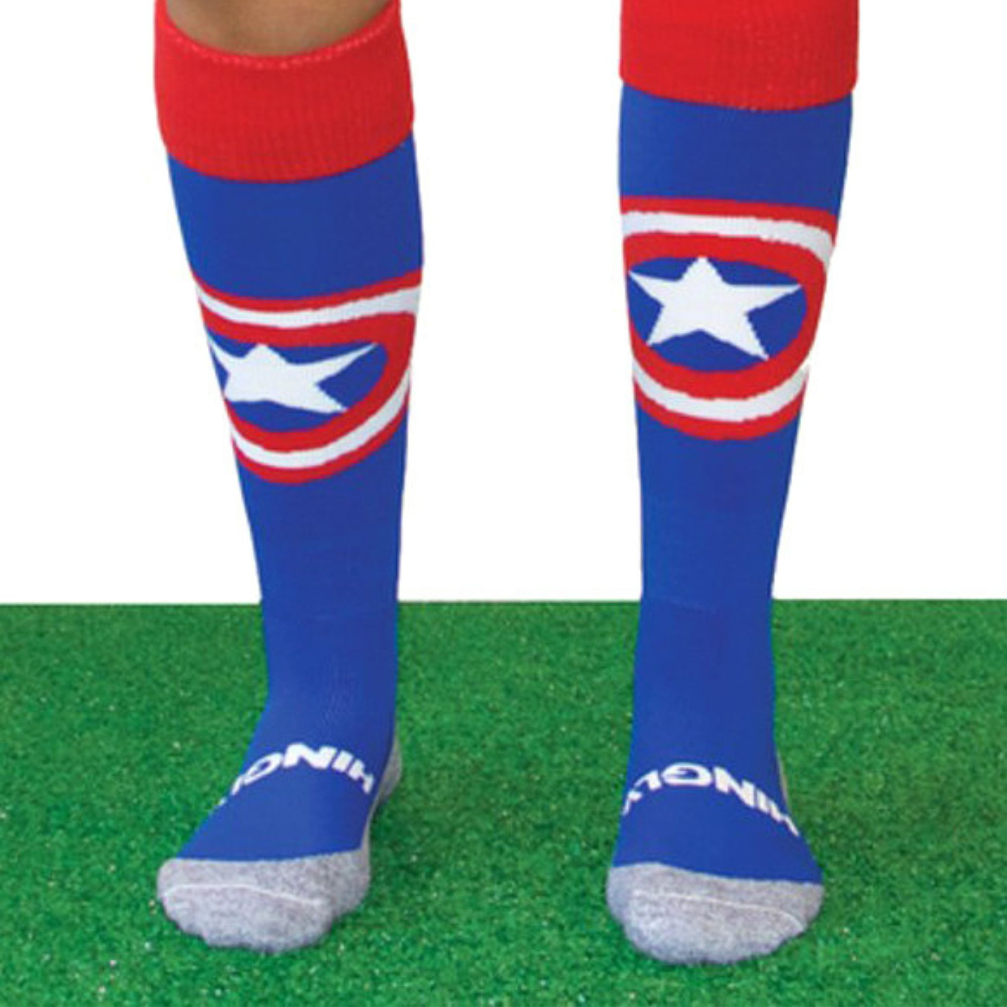 Hingly - Colorful Knee High Captain America Novelty Lacrosse / Hockey Socks - Picture 4 of 6