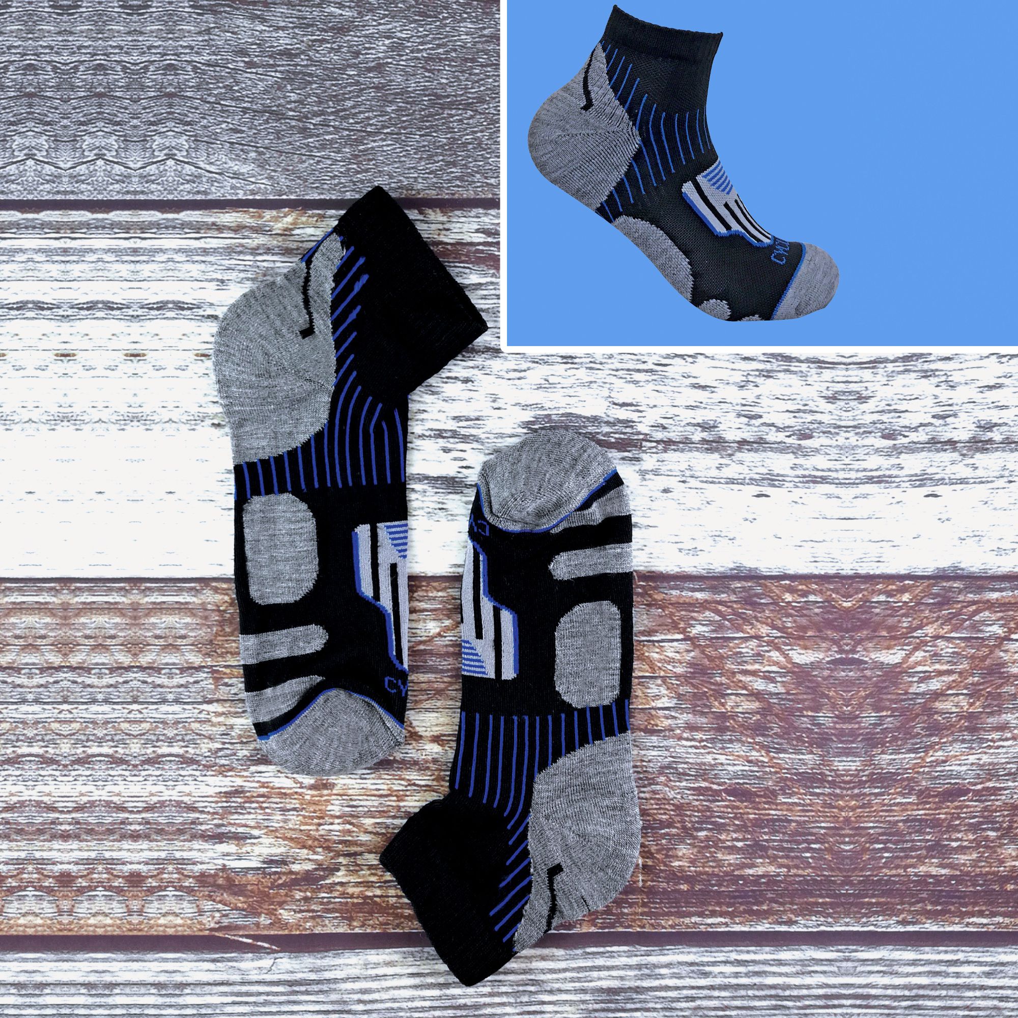 12er Pack Herren Fahrradsocken Kurz | Anti-Blasen Sports Socken | Sock Snob - Bild 4 von 6