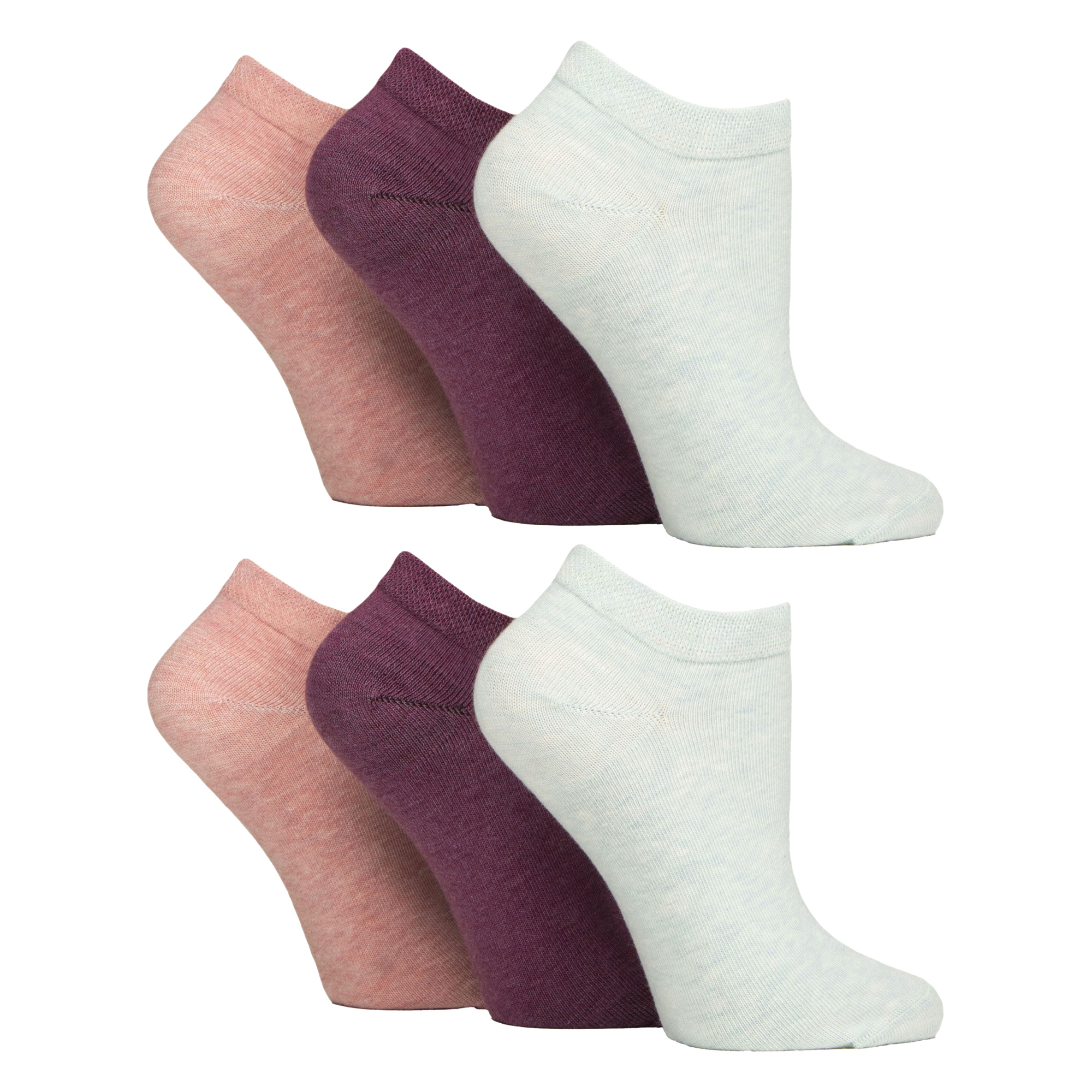 6 Pack Womens Diabetic Trainer Socks | Extra Wide Socks for Swollen Feet
