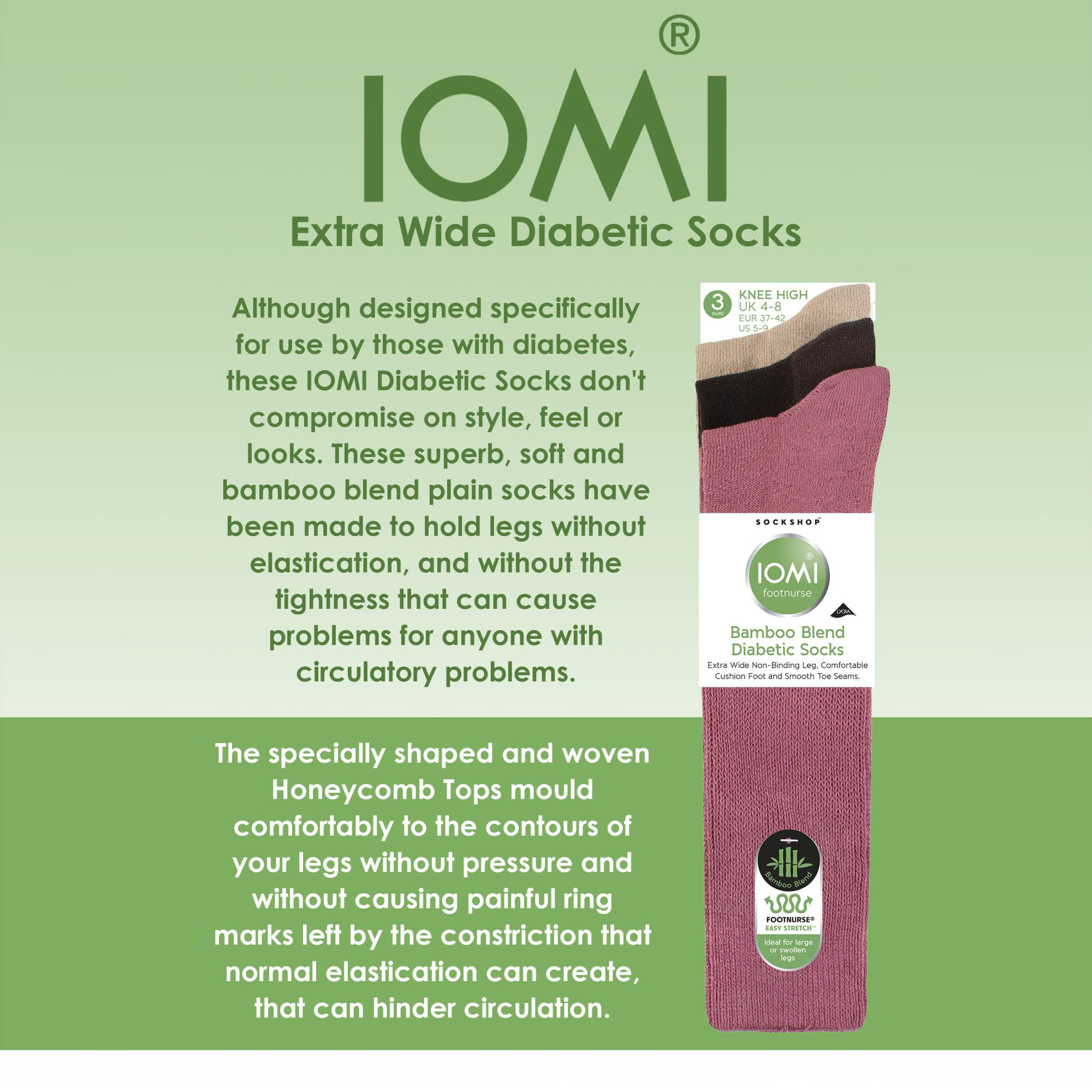 3er Pack Kniestrümpfe Diabetiker Socken Ohne Gummi für Geschwollene Füße | IOMI - Bild 19 von 26