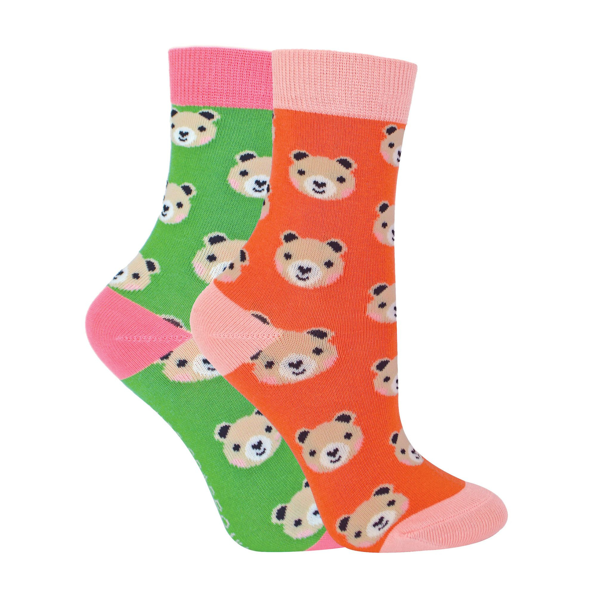 2 Pack Girls Animal Pattern Soft Breathable Bamboo Socks - Picture 42 of 45