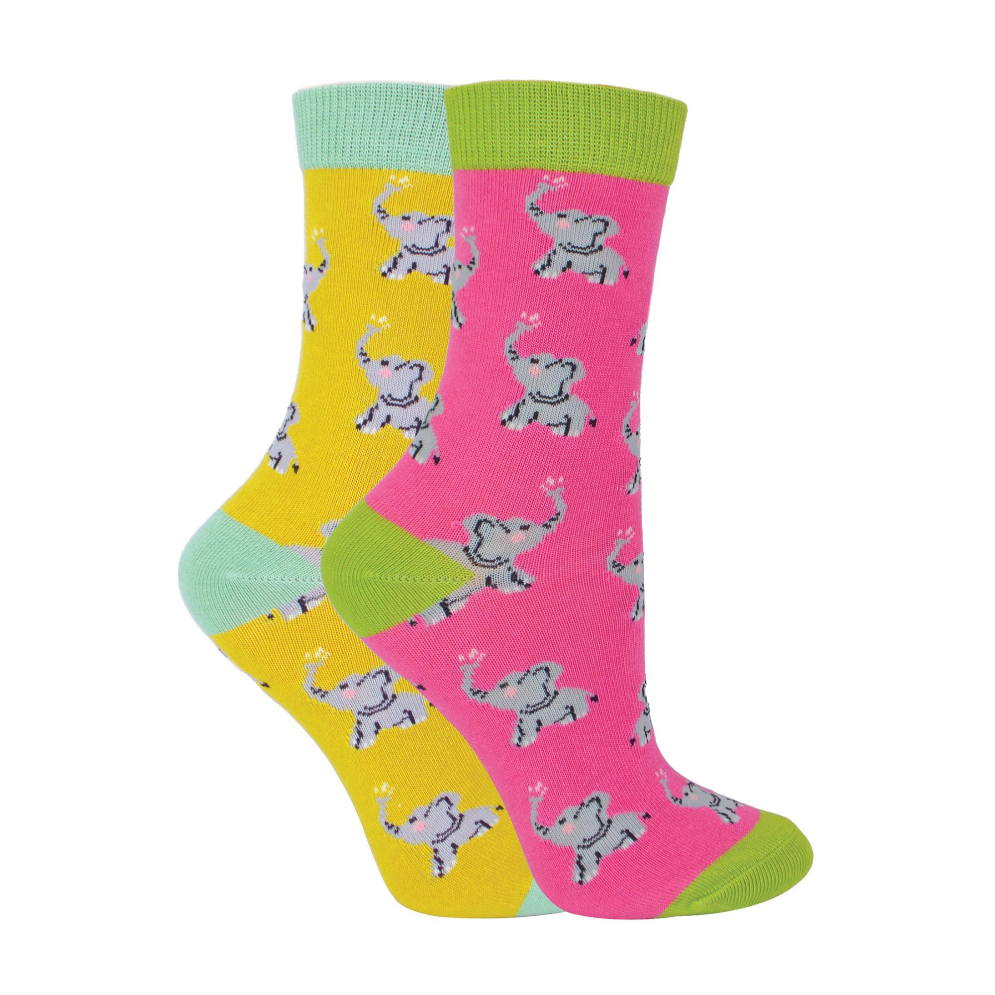 2 Pack Girls Animal Pattern Soft Breathable Bamboo Socks - Picture 38 of 45