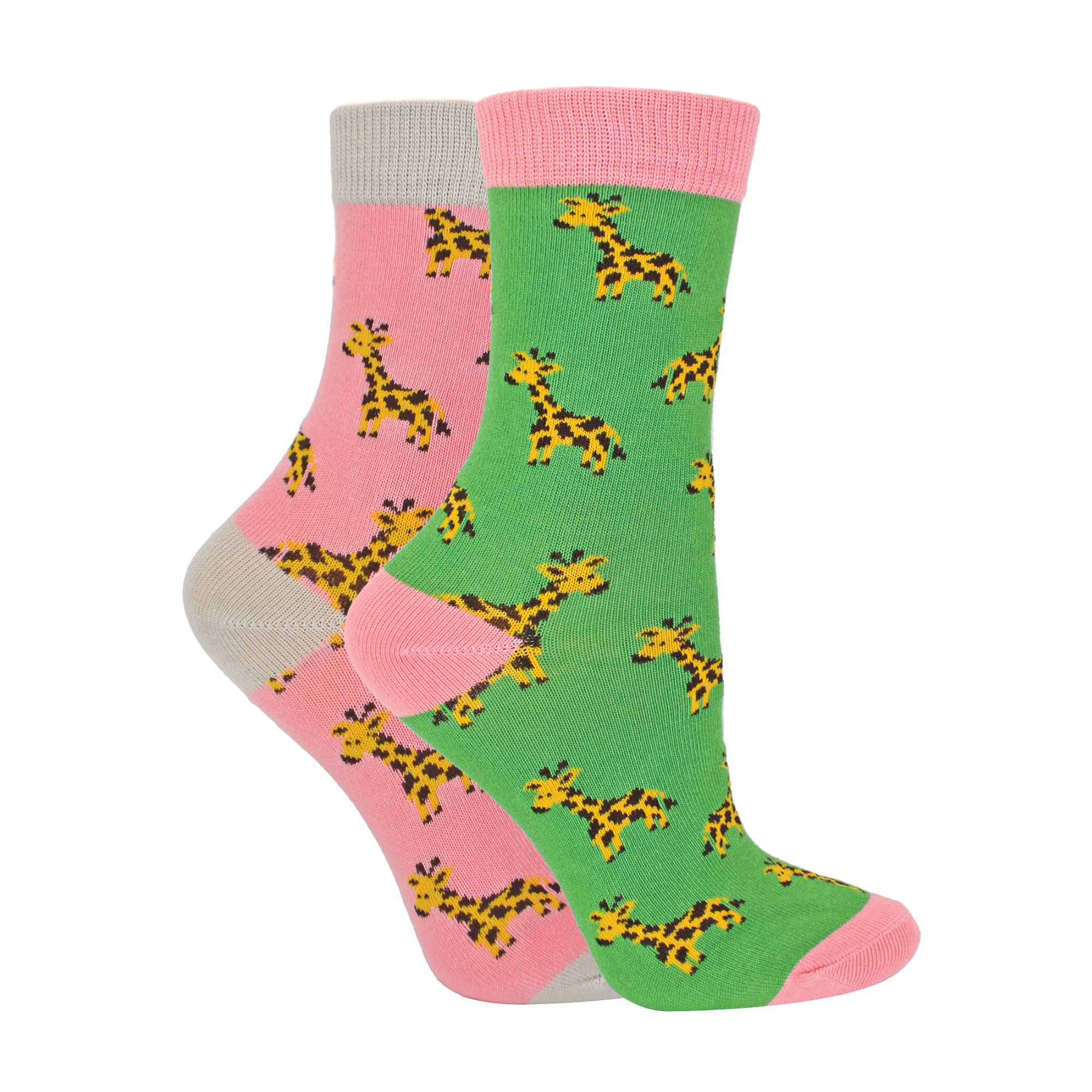 2 Pack Girls Animal Pattern Soft Breathable Bamboo Socks - Picture 34 of 45