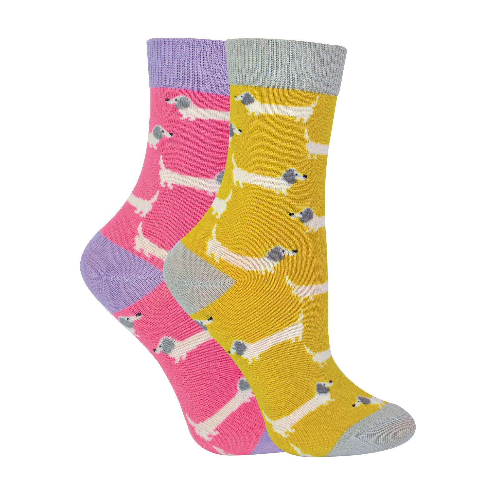 2 Pack Girls Animal Pattern Soft Breathable Bamboo Socks - Picture 14 of 45