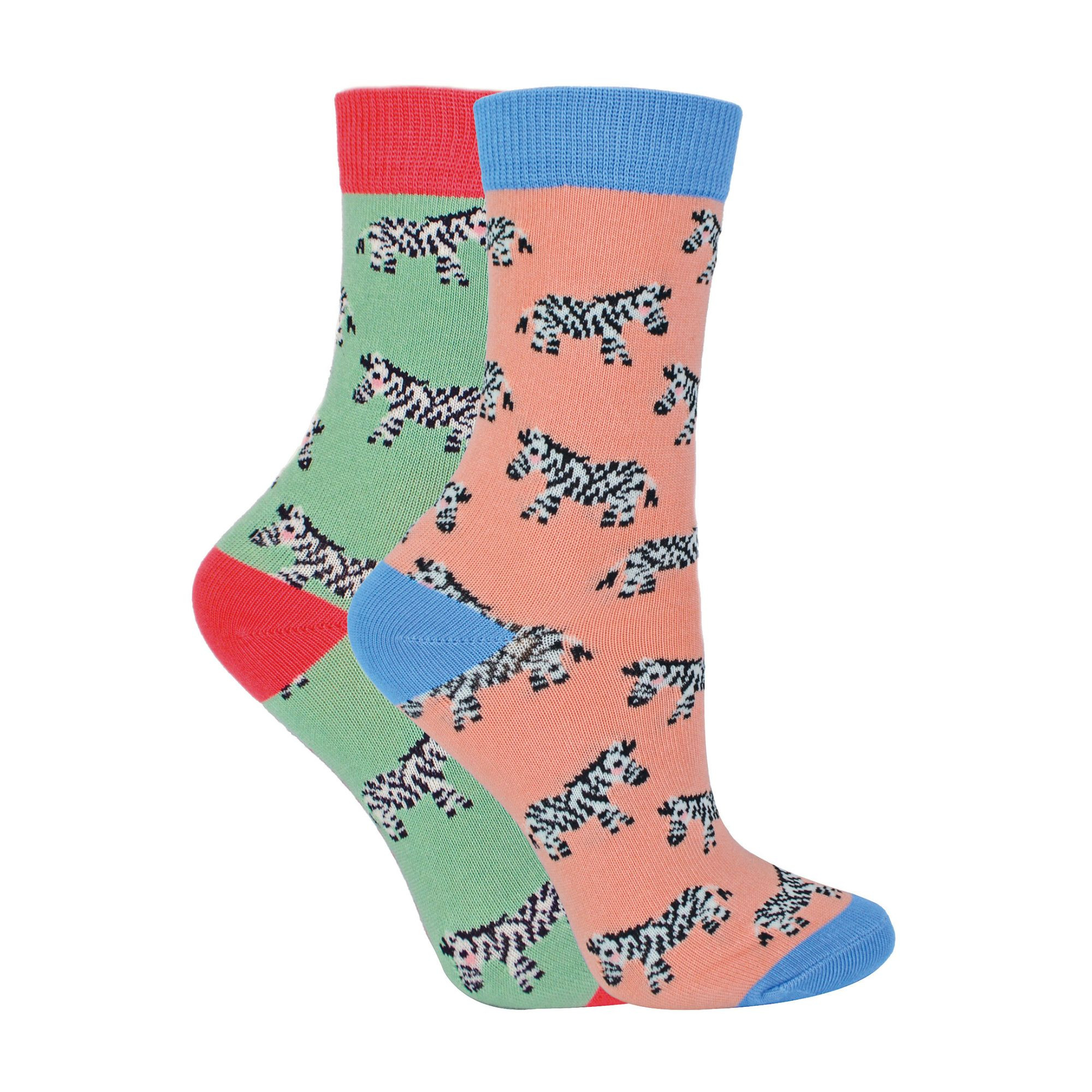2 Pack Girls Animal Pattern Soft Breathable Bamboo Socks - Picture 2 of 45