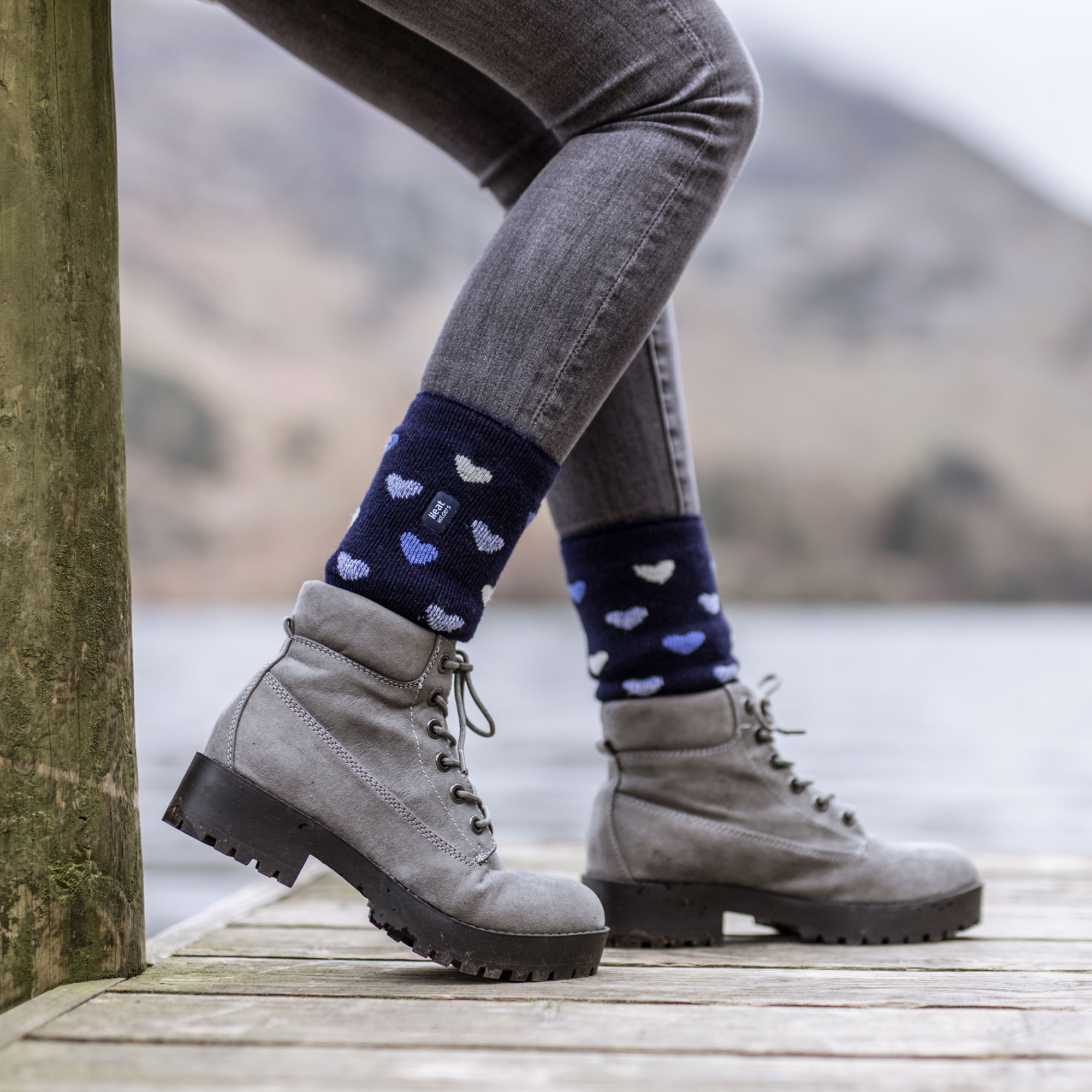 Ladies Thermal Lite Patterned Socks