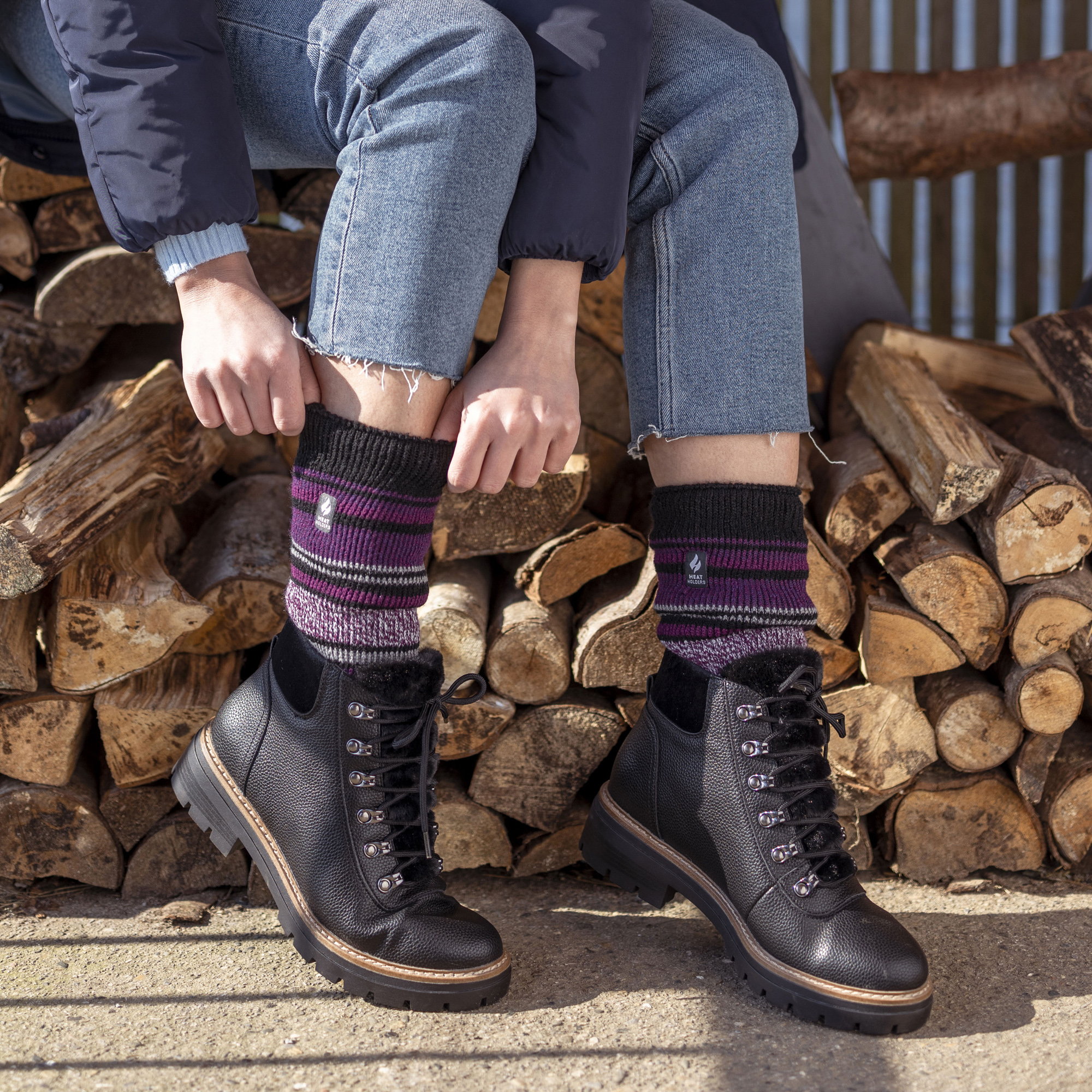 Ladies Thermal Lite Patterned Socks
