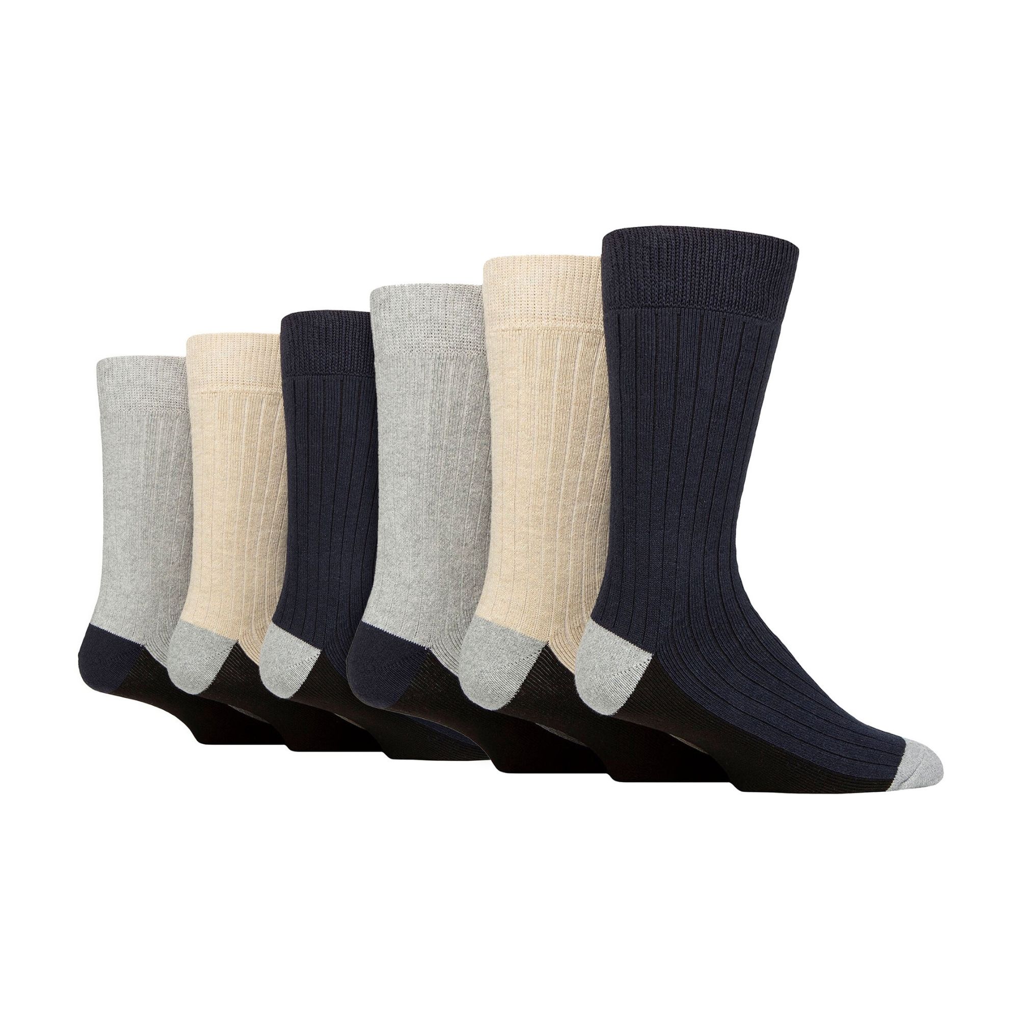 6 Pairs Mens Multipack Outdoor Cotton Boot Socks for Ultimate Hiking Comfort - Picture 5 of 10