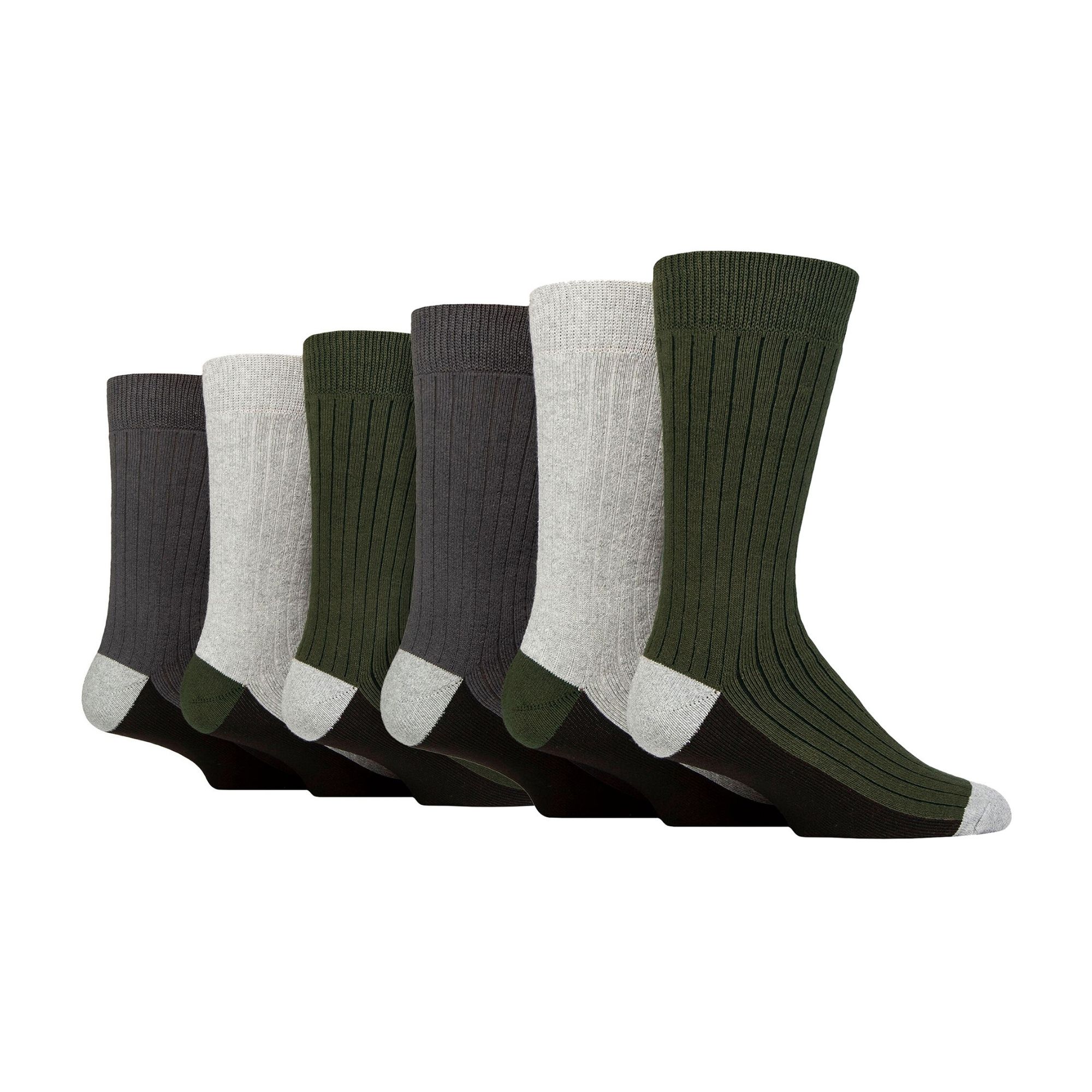 6 Pairs Mens Multipack Outdoor Cotton Boot Socks for Ultimate Hiking Comfort - Picture 8 of 10