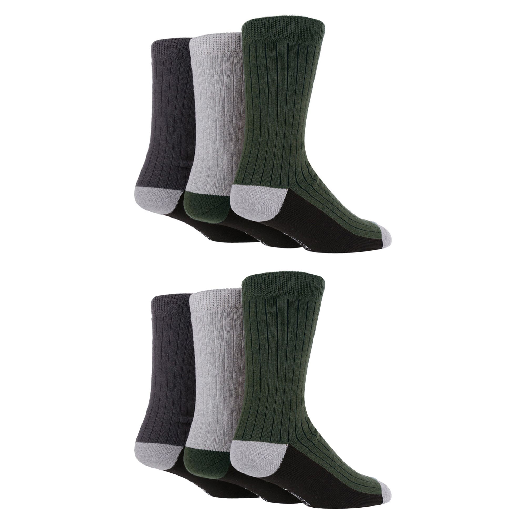6 Pairs Mens Multipack Outdoor Cotton Boot Socks for Ultimate Hiking Comfort - Picture 10 of 10