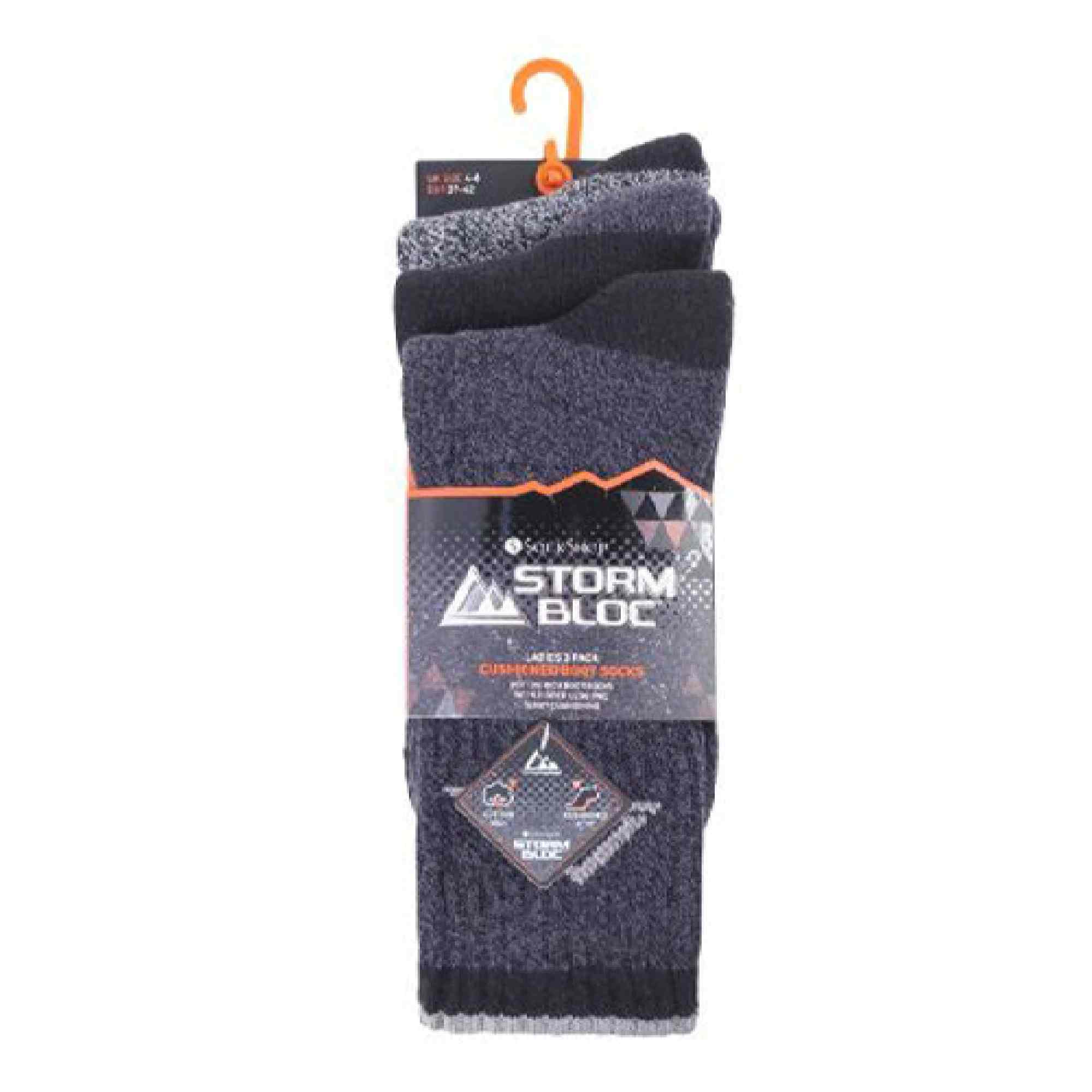 Storm Bloc - 3 Paires Femme Coton Outdoor Randonnée Chaussettes pour Marcher - Picture 3 of 16