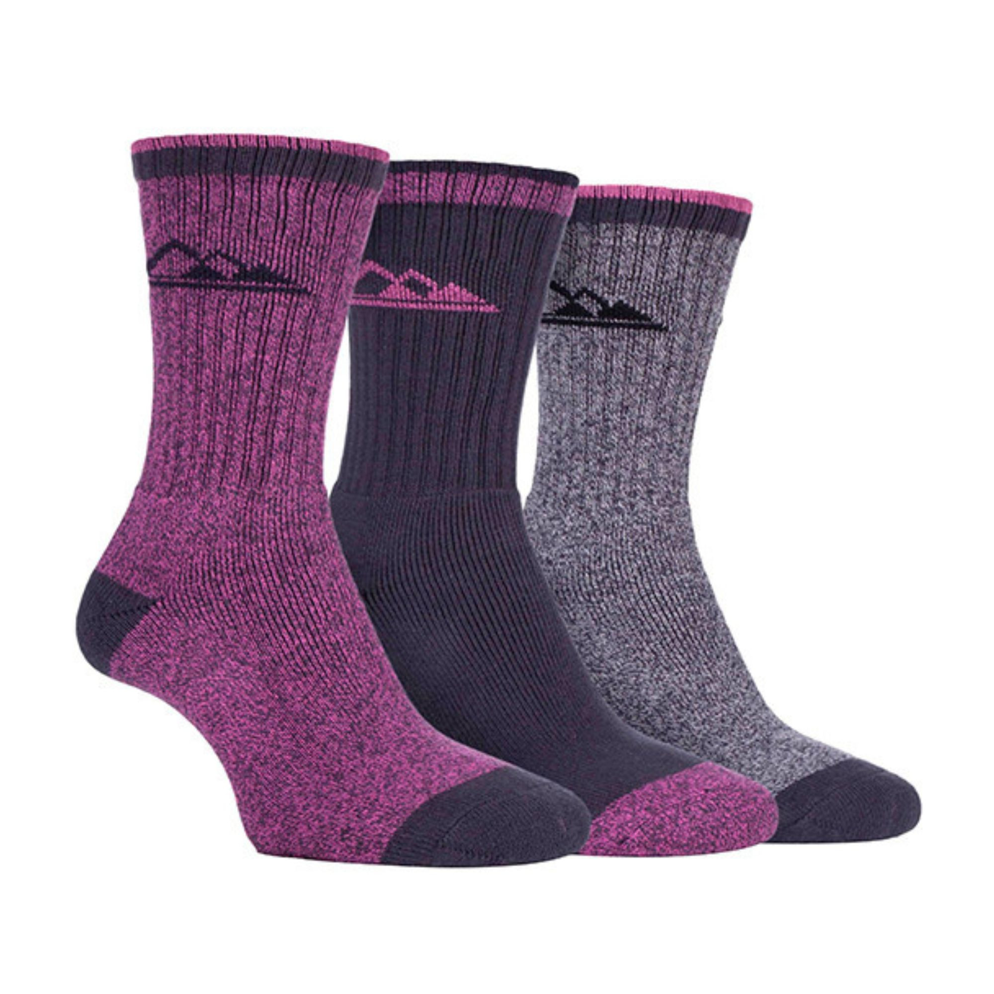 Storm Bloc - 3 Paires Femme Coton Outdoor Randonnée Chaussettes pour Marcher - Picture 7 of 16