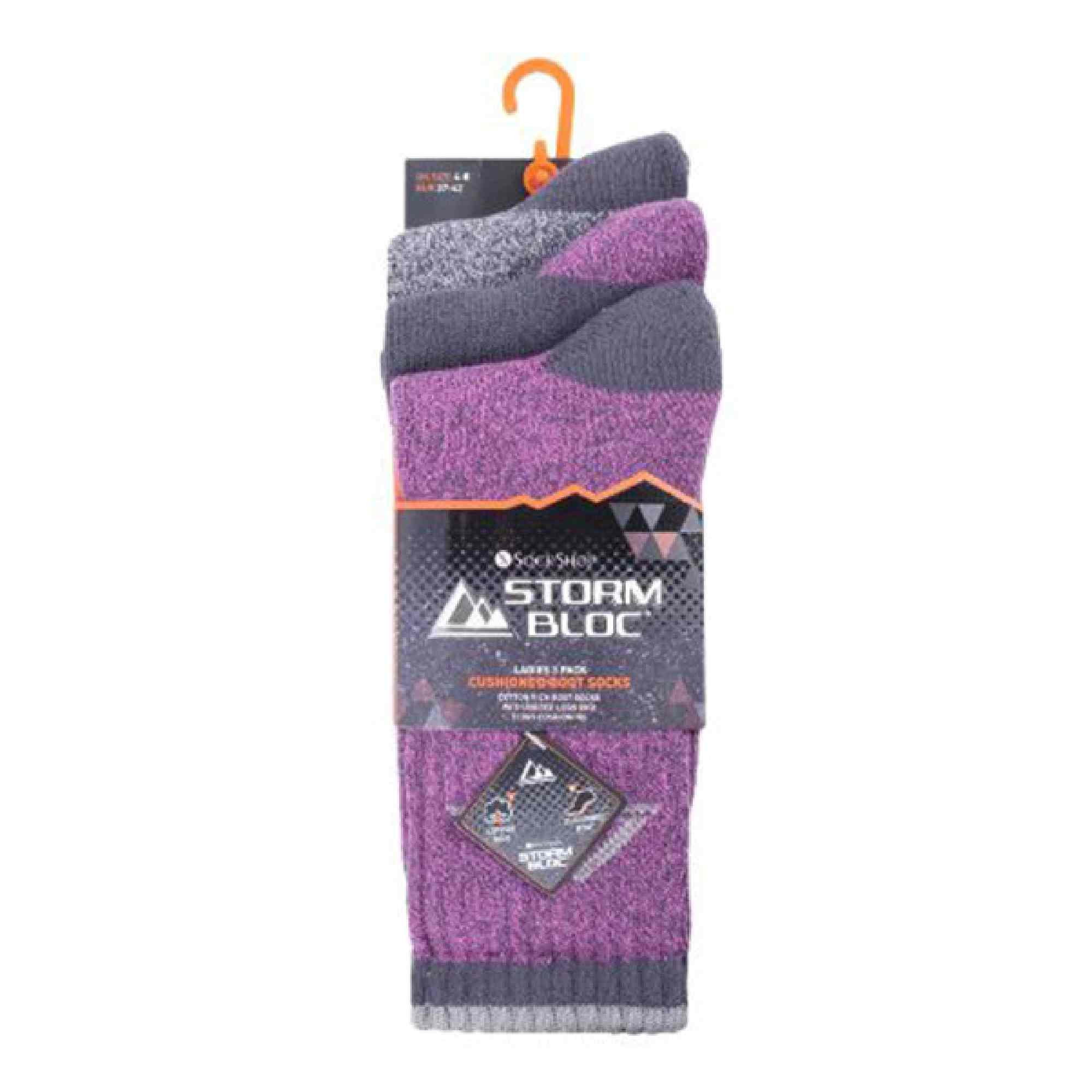 Storm Bloc - 3 Paires Femme Coton Outdoor Randonnée Chaussettes pour Marcher - Picture 8 of 16