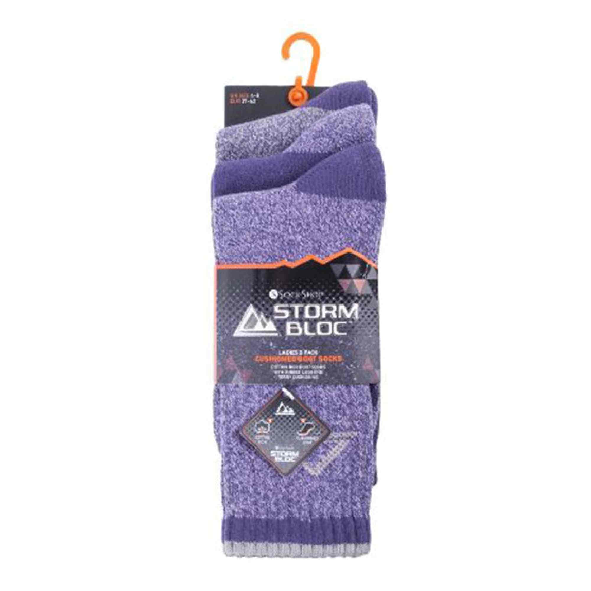 Storm Bloc - 3 Paires Femme Coton Outdoor Randonnée Chaussettes pour Marcher - Picture 13 of 16