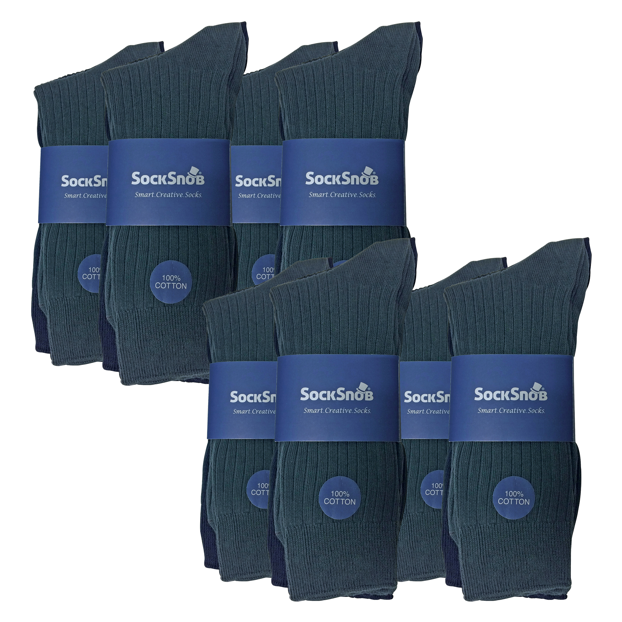 24 Pairs Multipack Mens Ultimate Comfort 100% Cotton Socks - Picture 8 of 16
