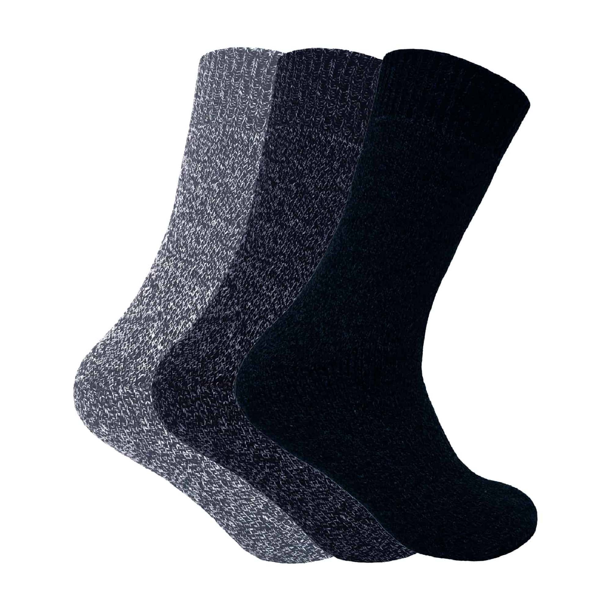 3 Pack Mens Padded Sole Winter Warm Thermal Wool Walking Boot Socks - Picture 8 of 13