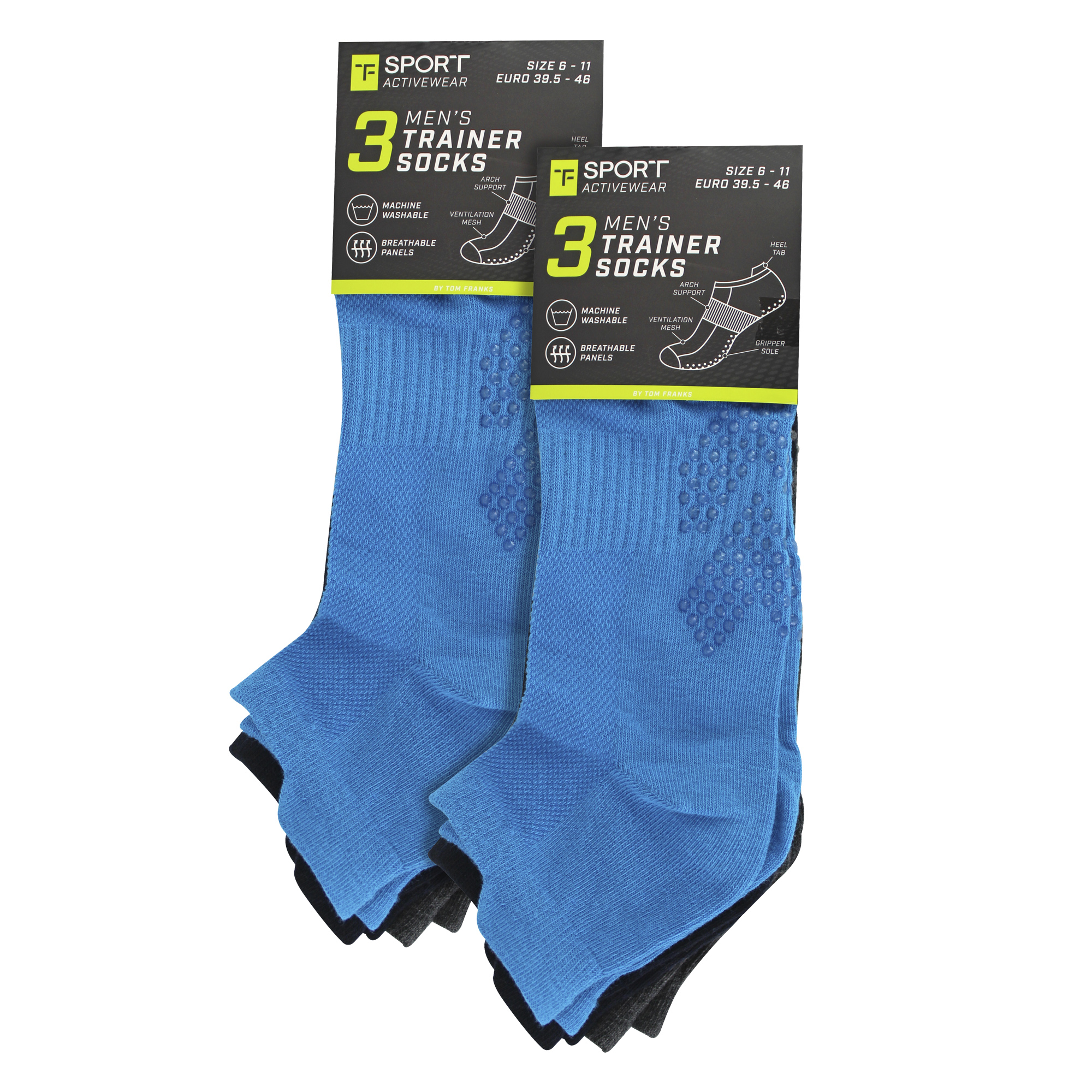 6er Pack Herren Yoga Pilates Antirutsch Socken | Atmungsaktiv Gepolsterte Gym Socken - Bild 7 von 9