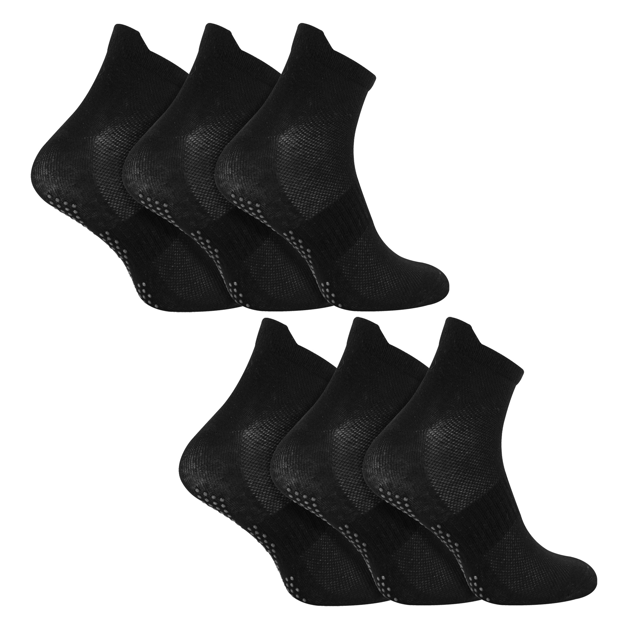 6er Pack Herren Yoga Pilates Antirutsch Socken | Atmungsaktiv Gepolsterte Gym Socken - Bild 4 von 9