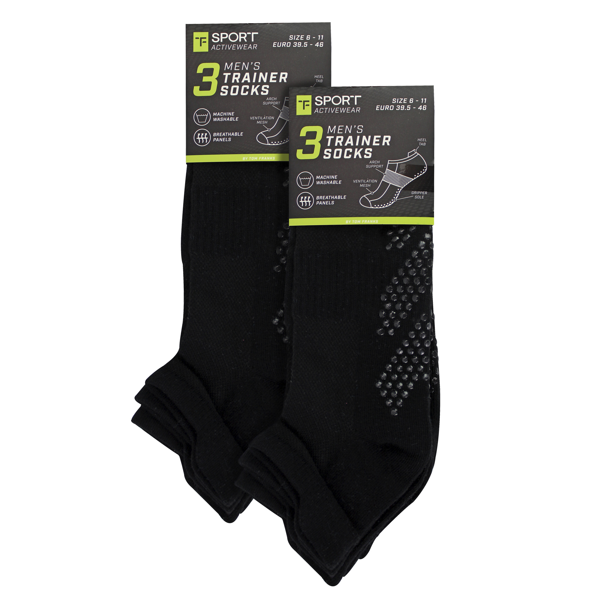 6er Pack Herren Yoga Pilates Antirutsch Socken | Atmungsaktiv Gepolsterte Gym Socken - Bild 3 von 9
