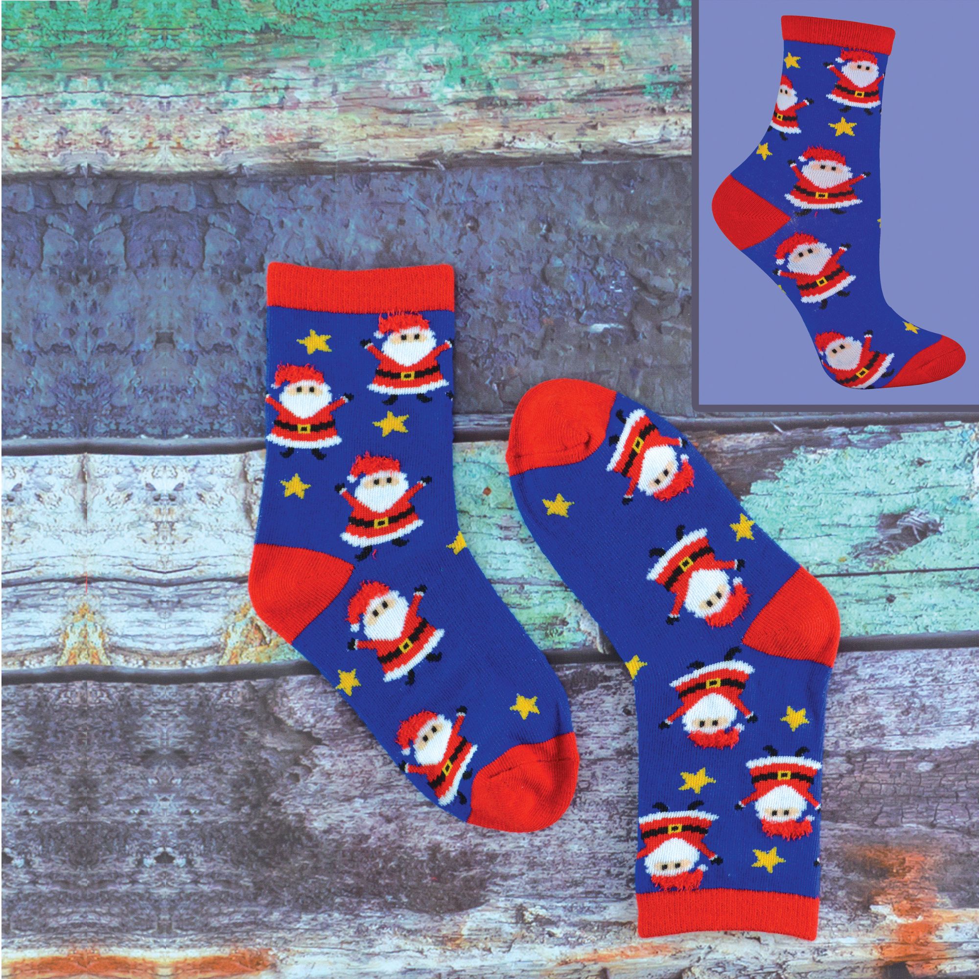 4 Pack Kids Cotton Rich Christmas Novelty Festive Winter Socks - Picture 4 of 6