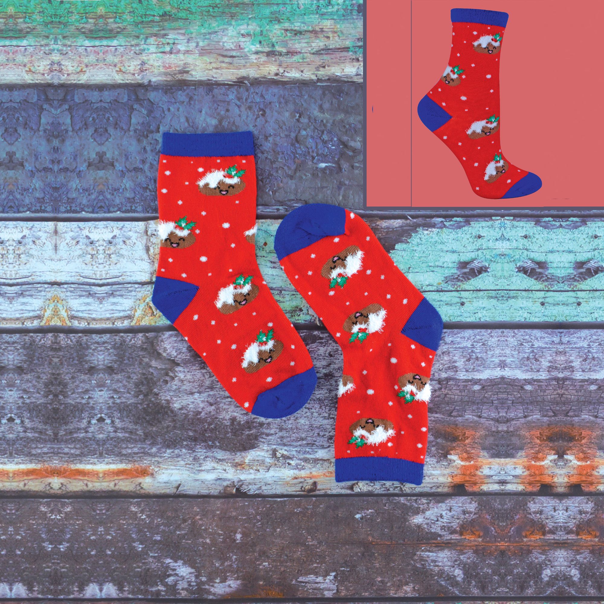 4 Pack Kids Cotton Rich Christmas Novelty Festive Winter Socks - Picture 5 of 6