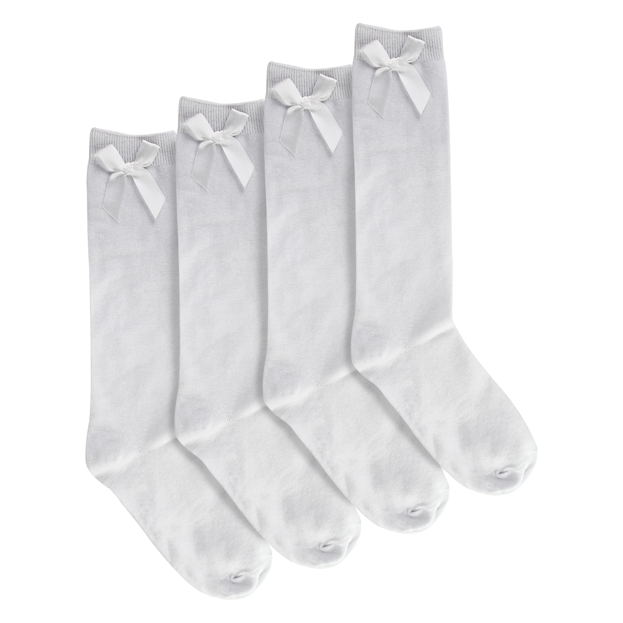 Mädchen 4er Pack Kniestrümpfe Schulstrümpfe mit Schleife | Kinder Uni Lange Socken - Bild 13 von 17