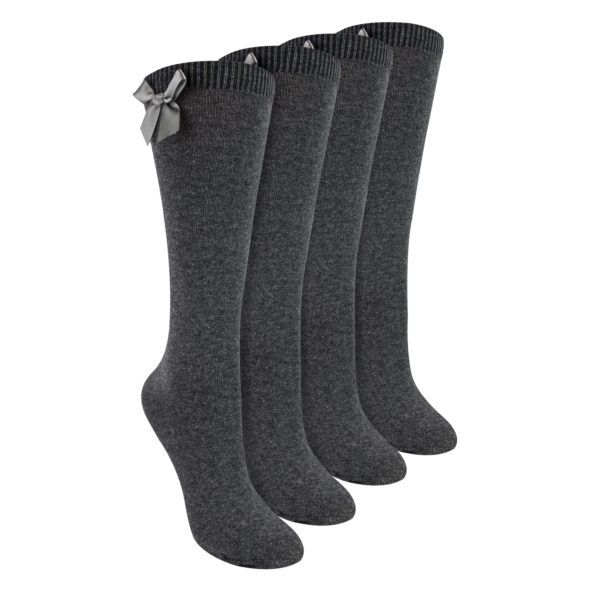 Mädchen 4er Pack Kniestrümpfe Schulstrümpfe mit Schleife | Kinder Uni Lange Socken - Bild 14 von 17