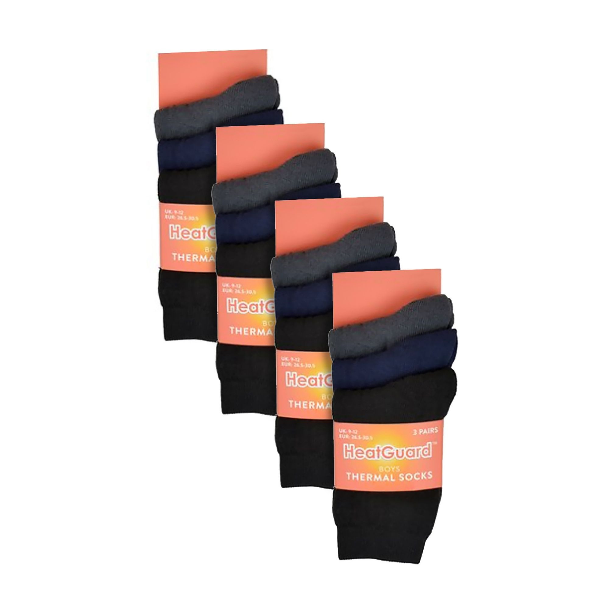 12 Pairs Soft Thermal Socks for Kids | Heatguard | Winter Socks for Boys & Girls - Picture 3 of 7
