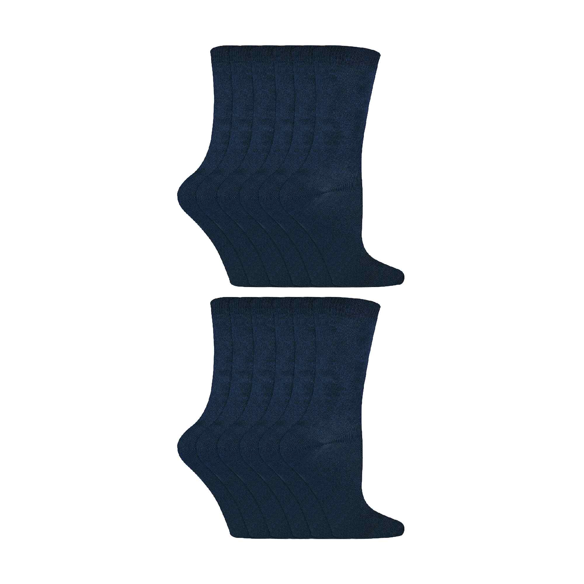 Kids Cotton Solid School Socks | 12 Pair Crew Casual Dress Socks | Boys & Girls - Picture 17 of 56