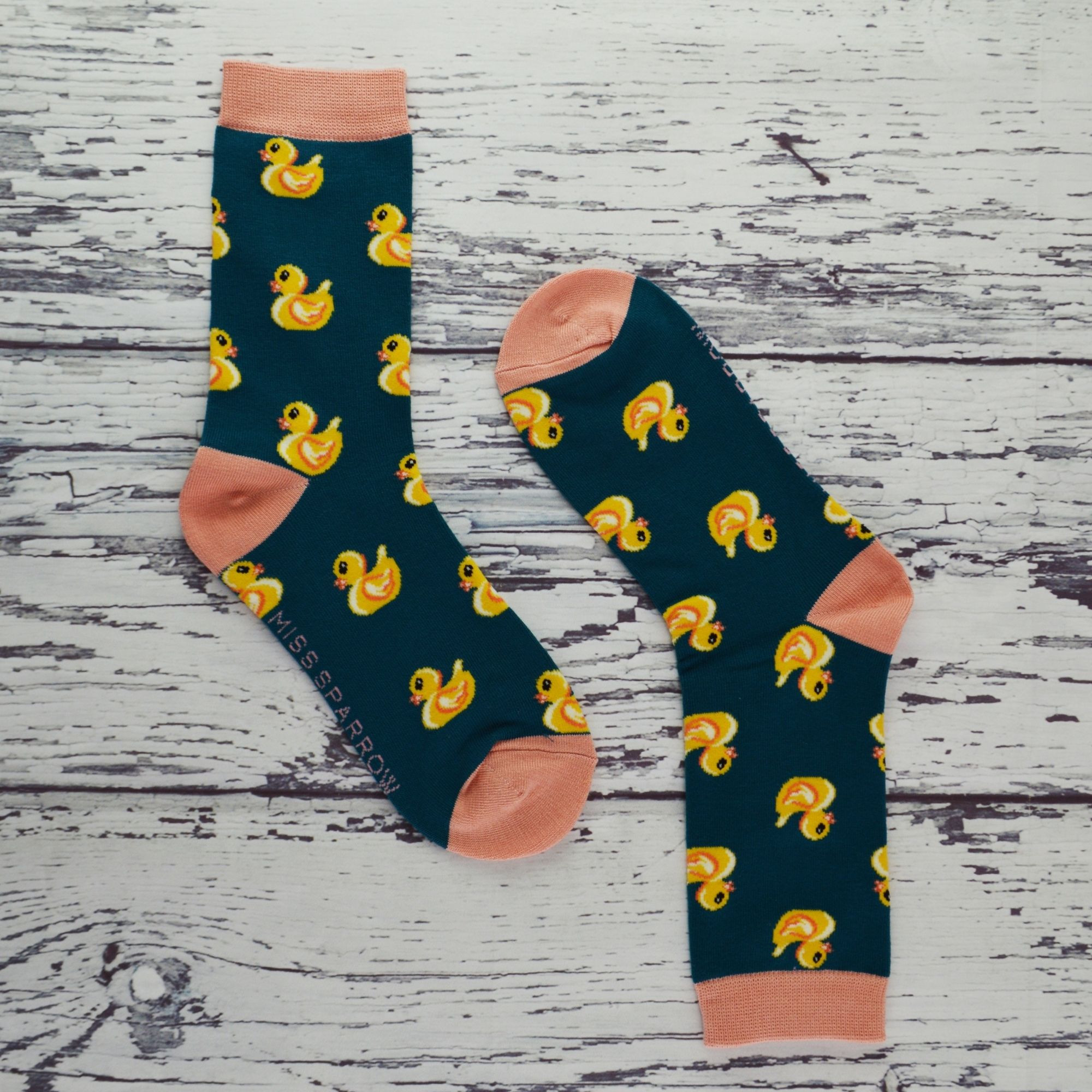 Damen Lustig Socken Enten Muster | Bambus Socken mit Entenmotiv | Miss Sparrow - Picture 5 of 6